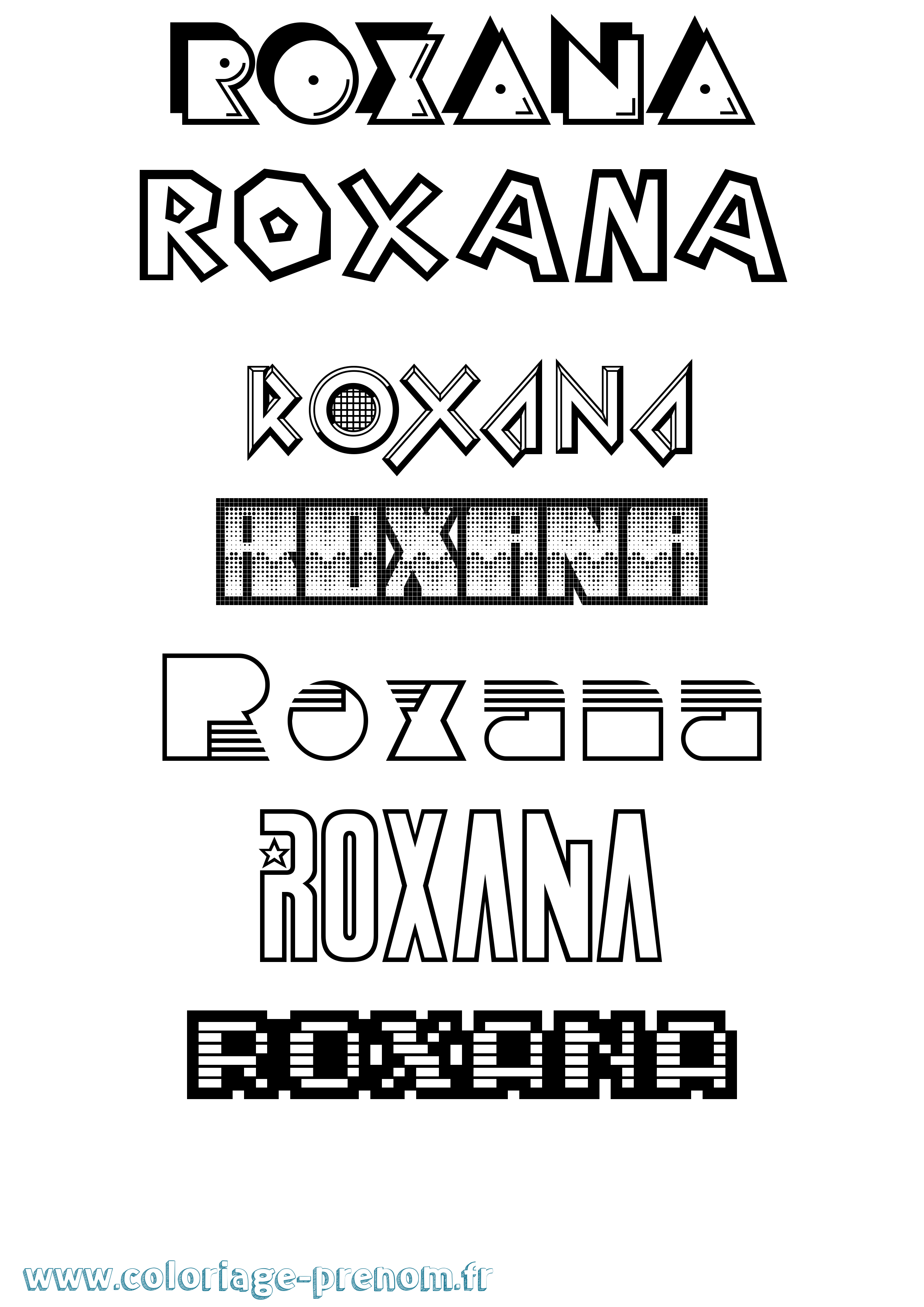 Coloriage Roxana Jeux Vidéos Coloriage prénom Roxana Jeux Vidéos