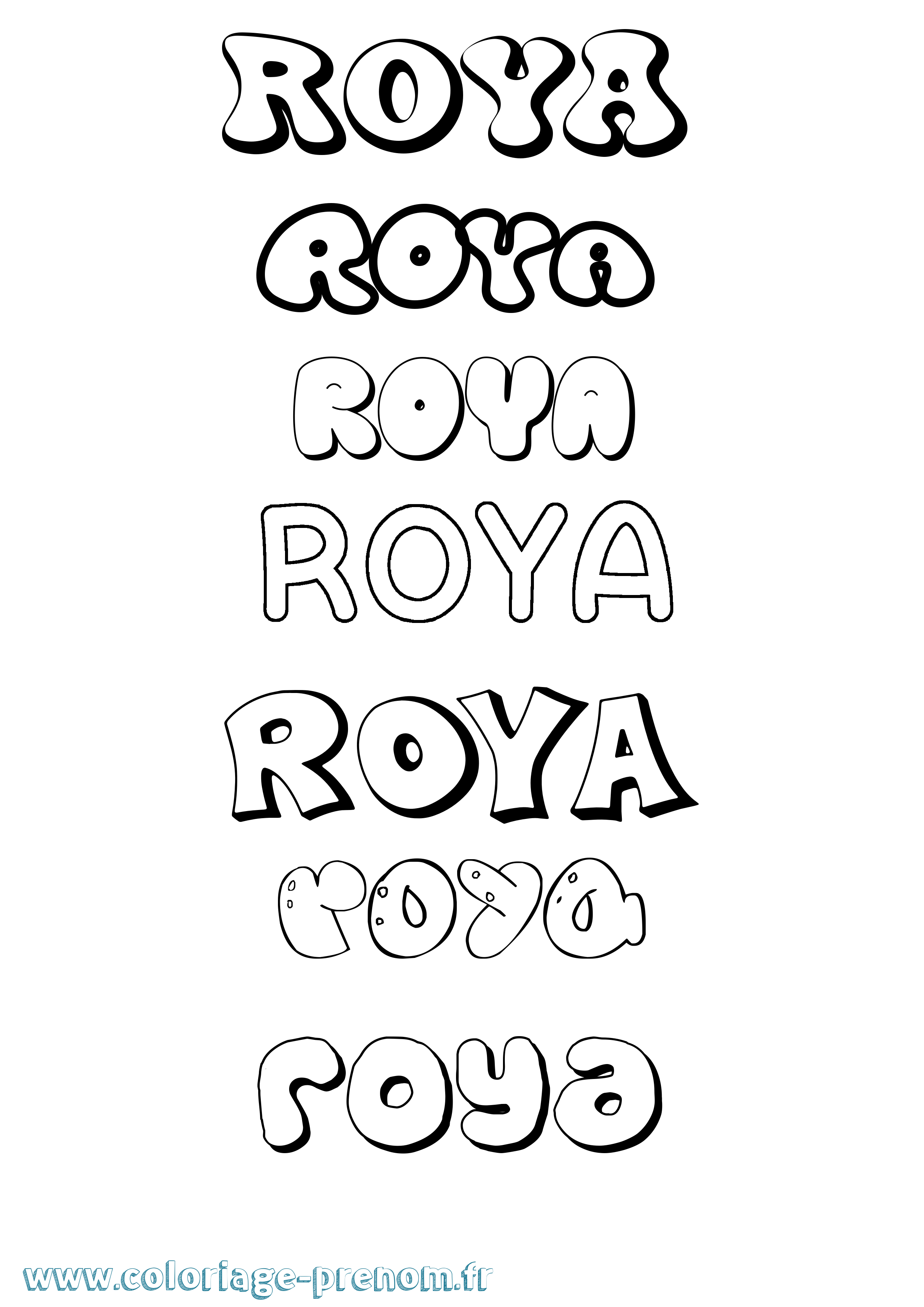 Coloriage Roya Bubble Coloriage prénom Roya Bubble