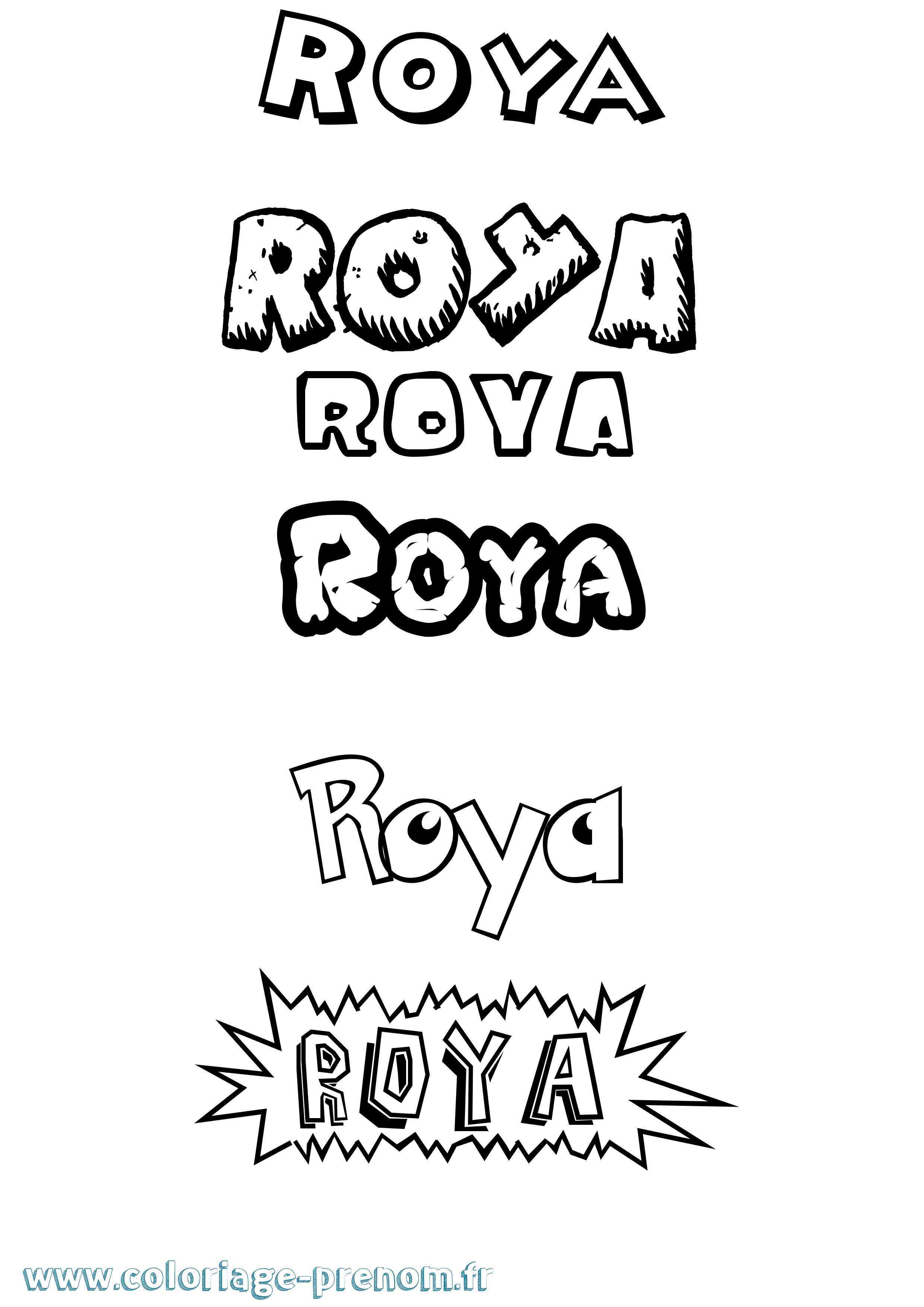 Coloriage Roya Dessin Animé Coloriage prénom Roya Dessin Animé