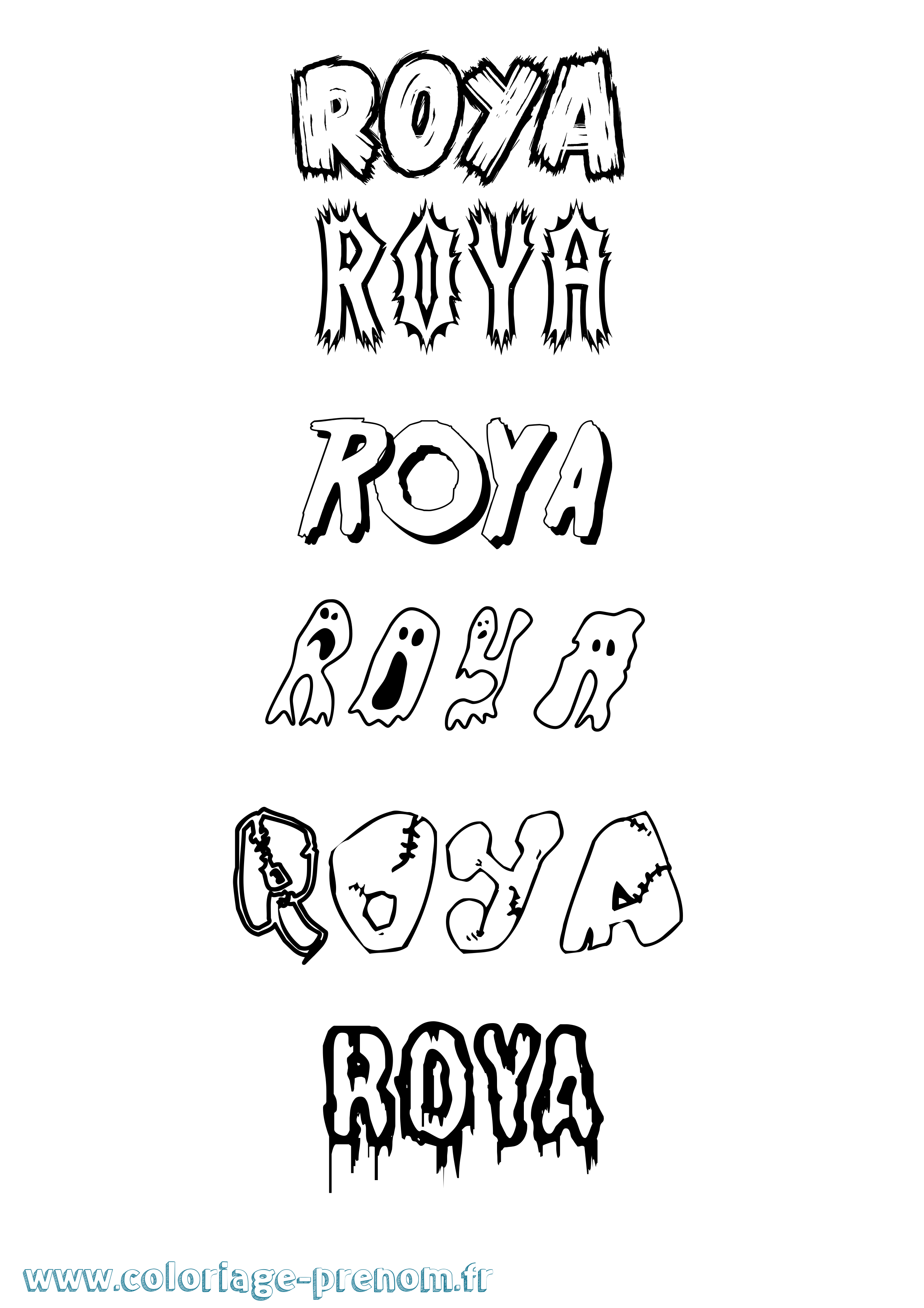Coloriage Roya Frisson Coloriage prénom Roya Frisson
