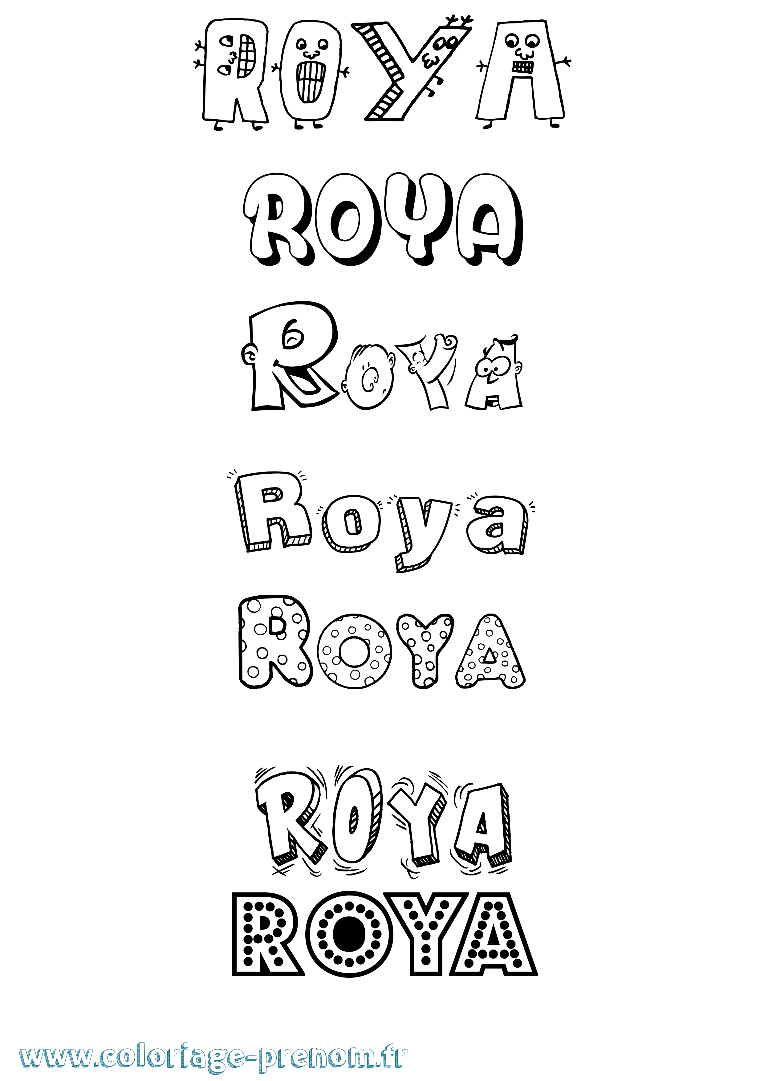 Coloriage Roya Fun Coloriage prénom Roya Fun