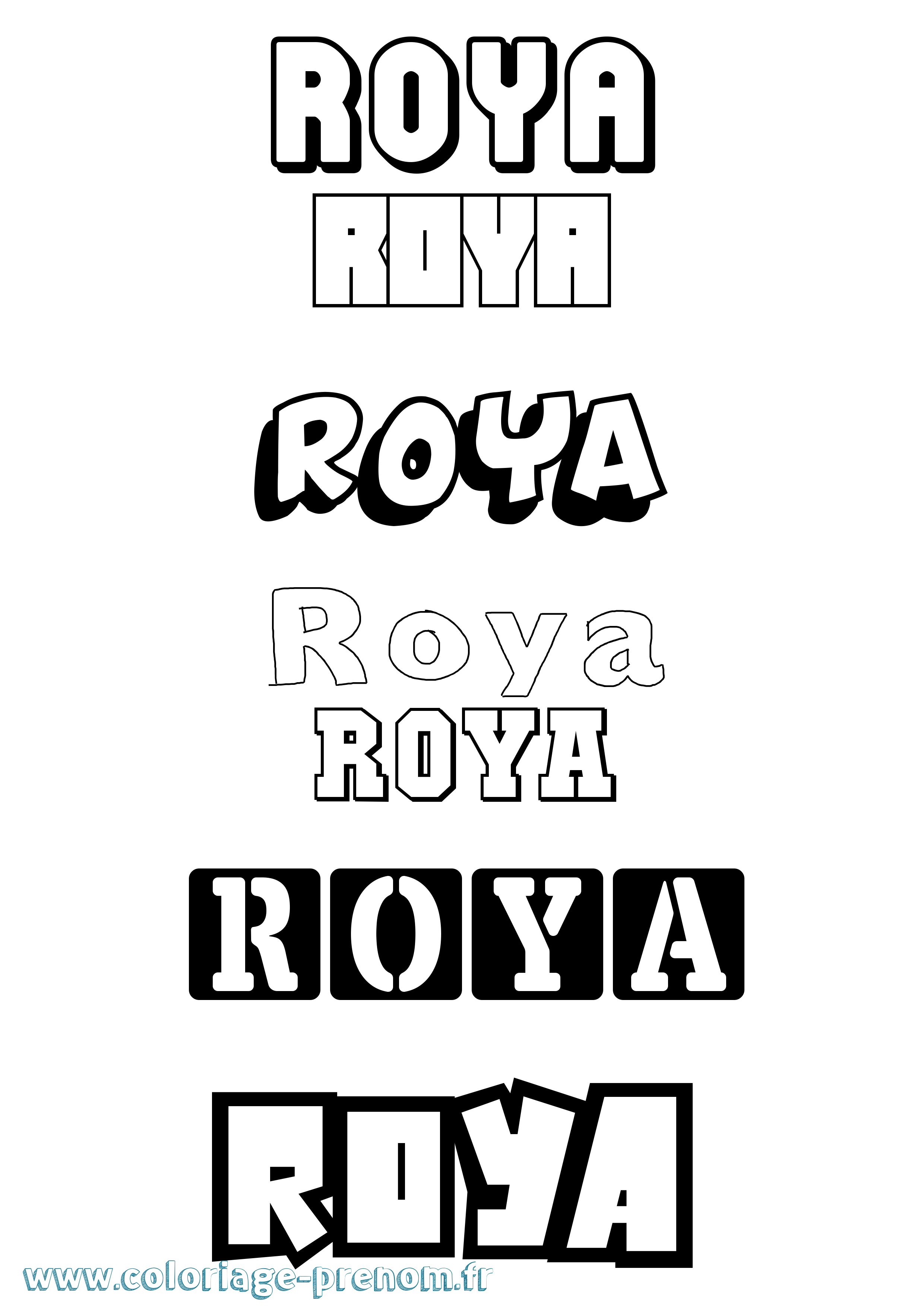 Coloriage Roya Simple Coloriage prénom Roya Simple