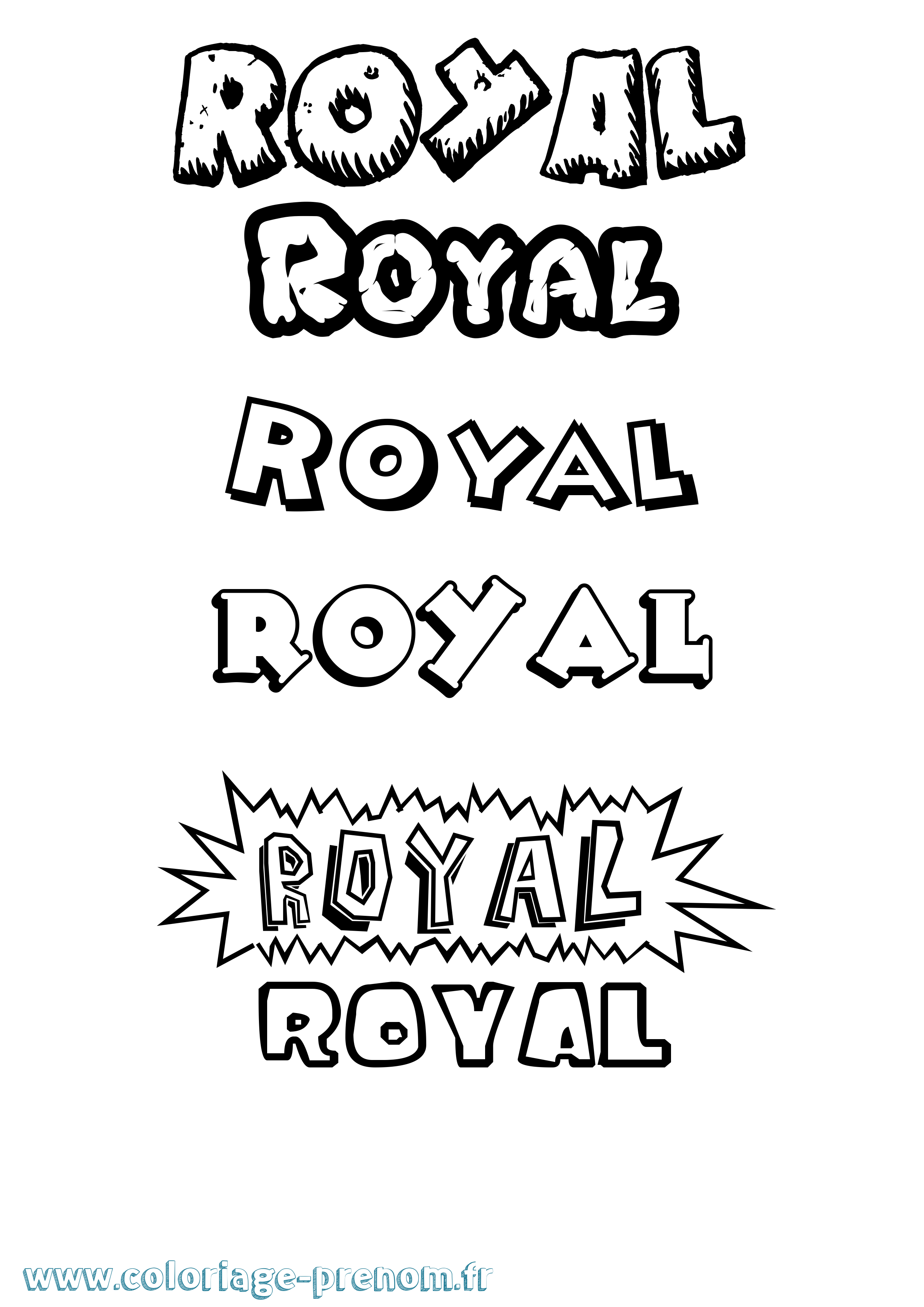 Coloriage Royal Dessin Animé Coloriage prénom Royal Dessin Animé