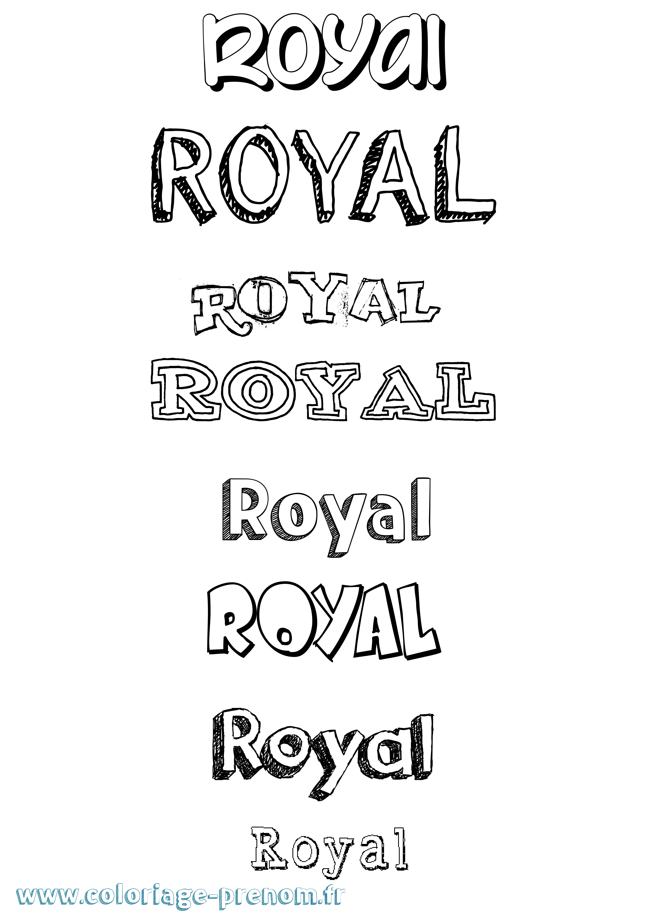 Coloriage Royal Dessiné Coloriage prénom Royal Dessiné