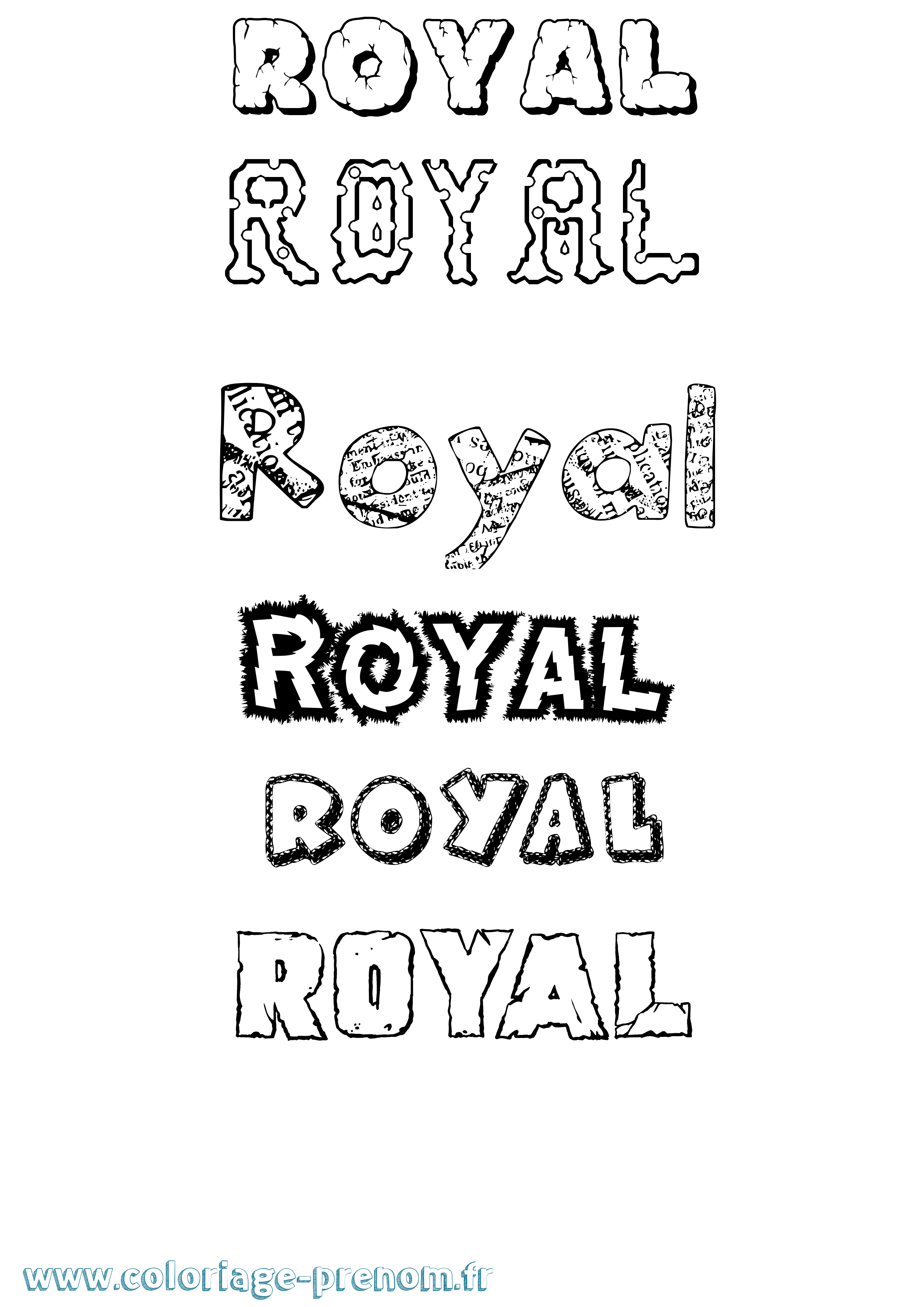 Coloriage Royal Destructuré Coloriage prénom Royal Destructuré