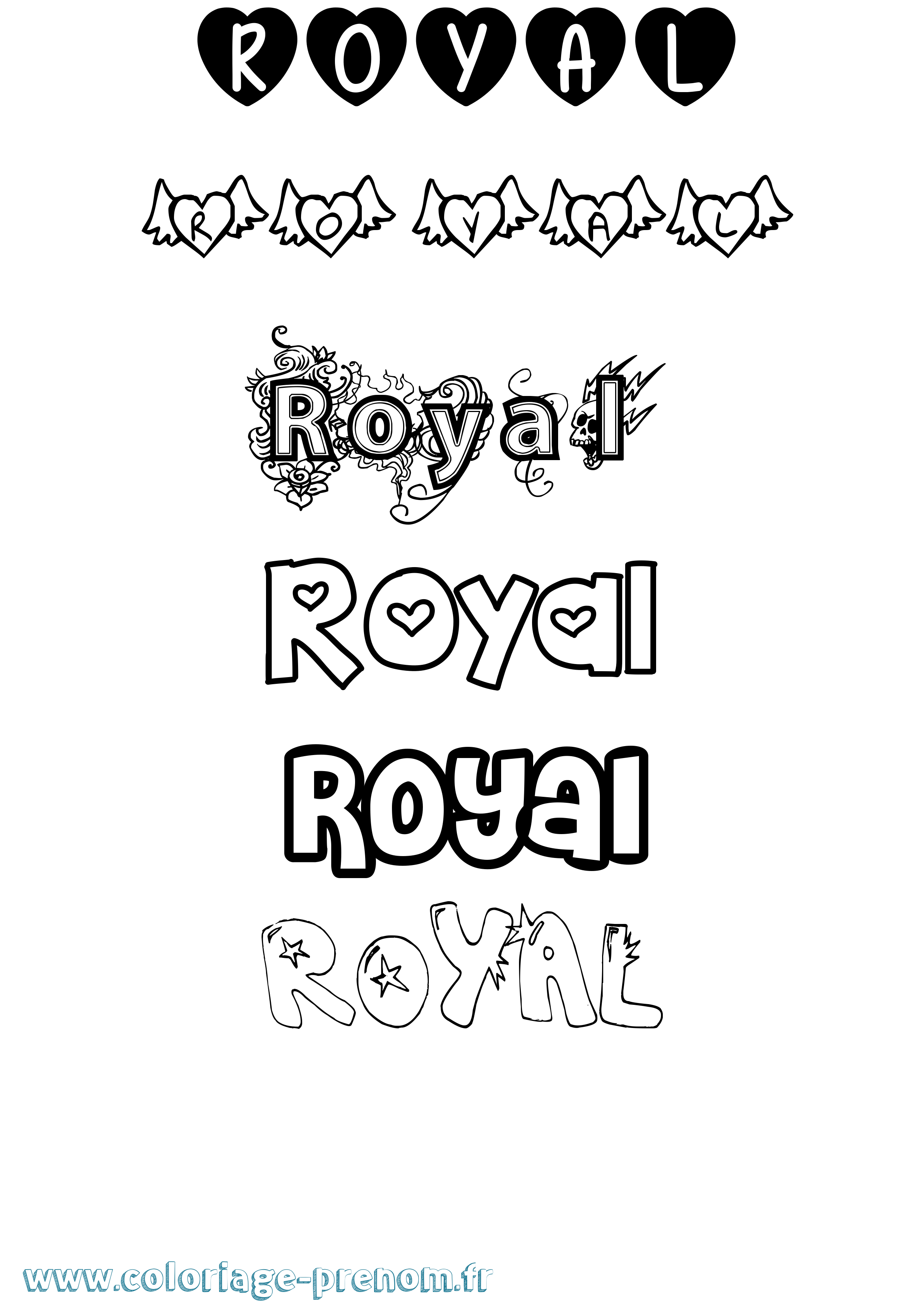 Coloriage Royal Girly Coloriage prénom Royal Girly