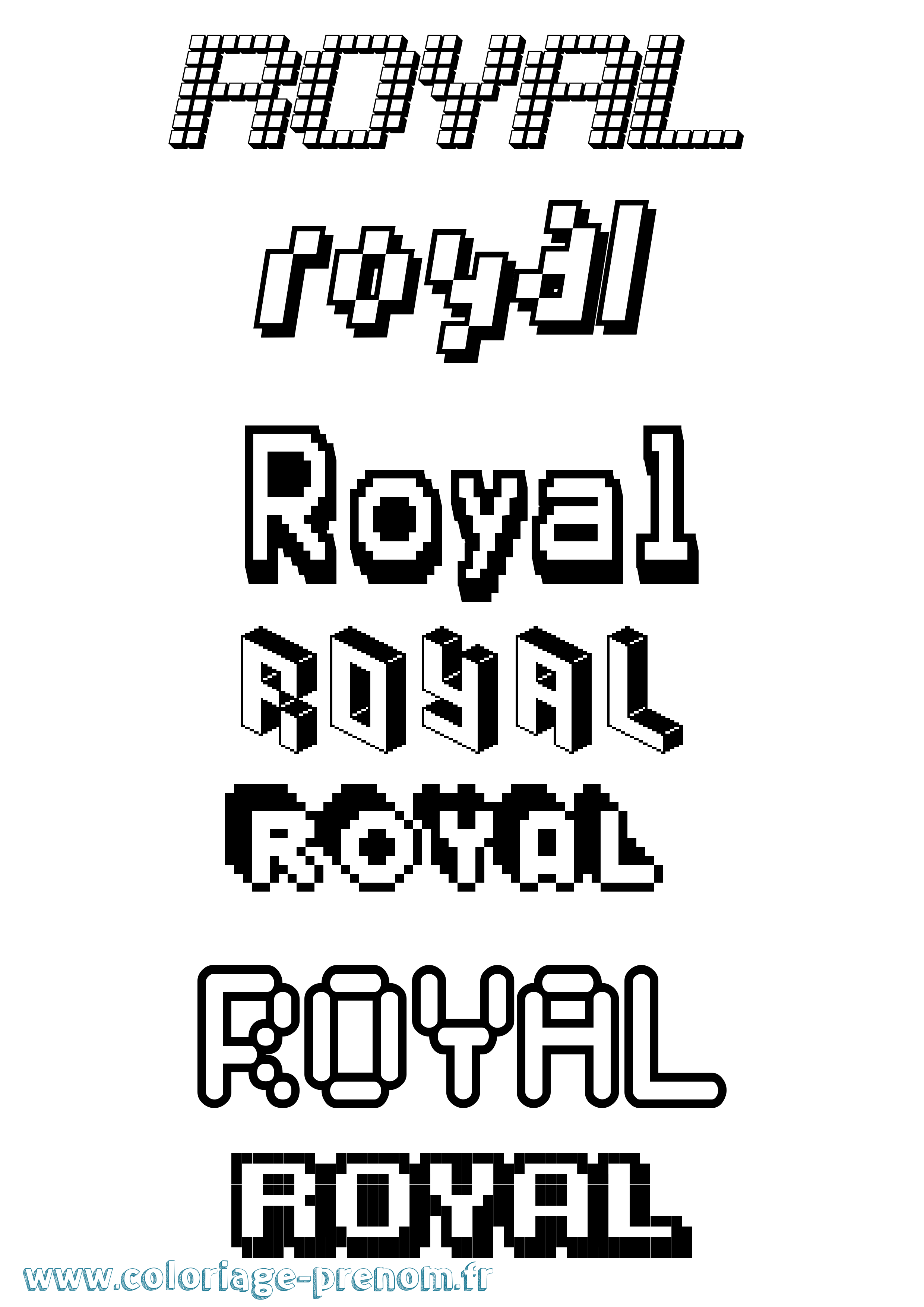 Coloriage Royal Pixel Coloriage prénom Royal Pixel