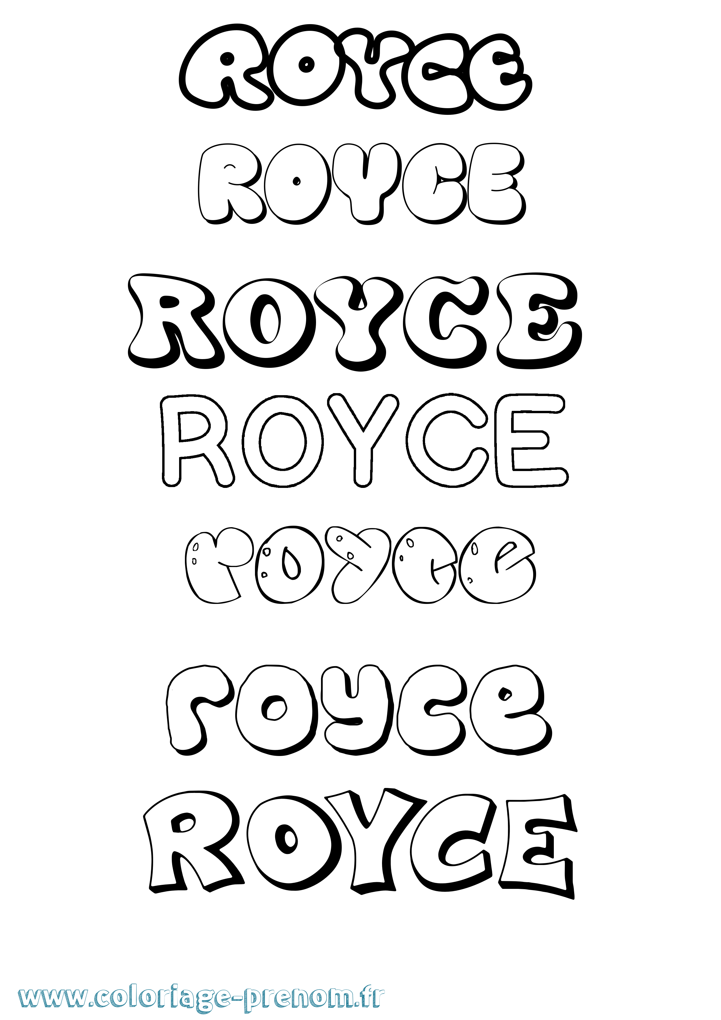 Coloriage Royce Bubble Coloriage prénom Royce Bubble