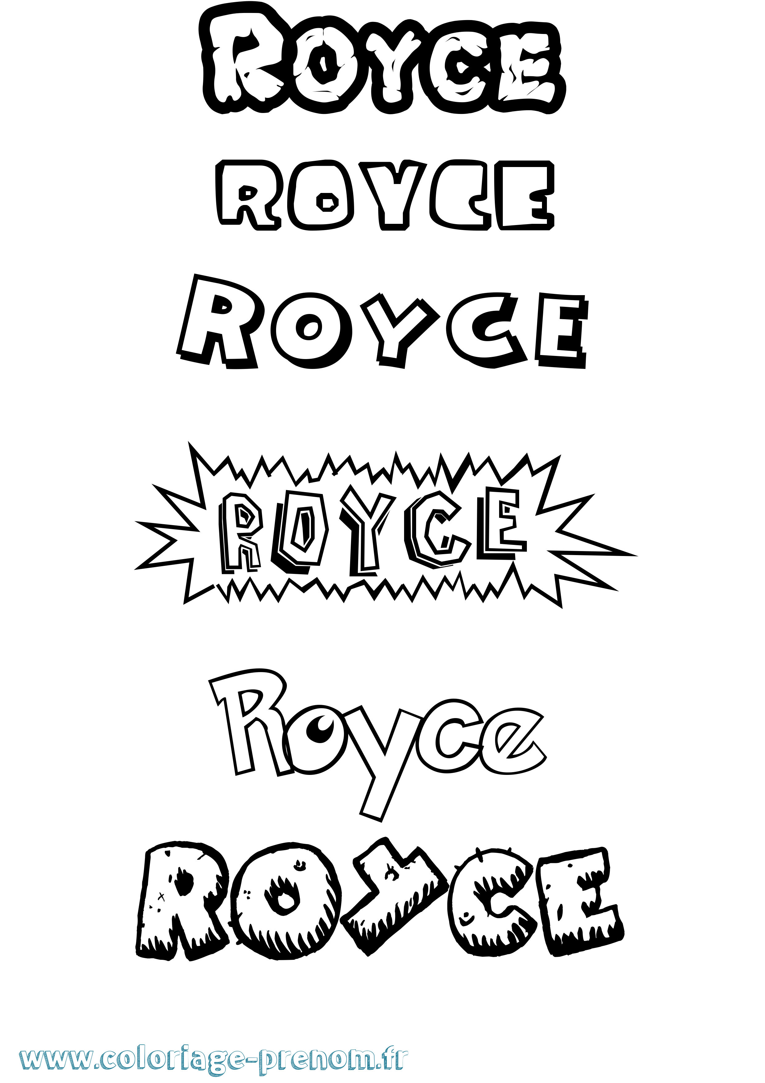 Coloriage Royce Dessin Animé Coloriage prénom Royce Dessin Animé