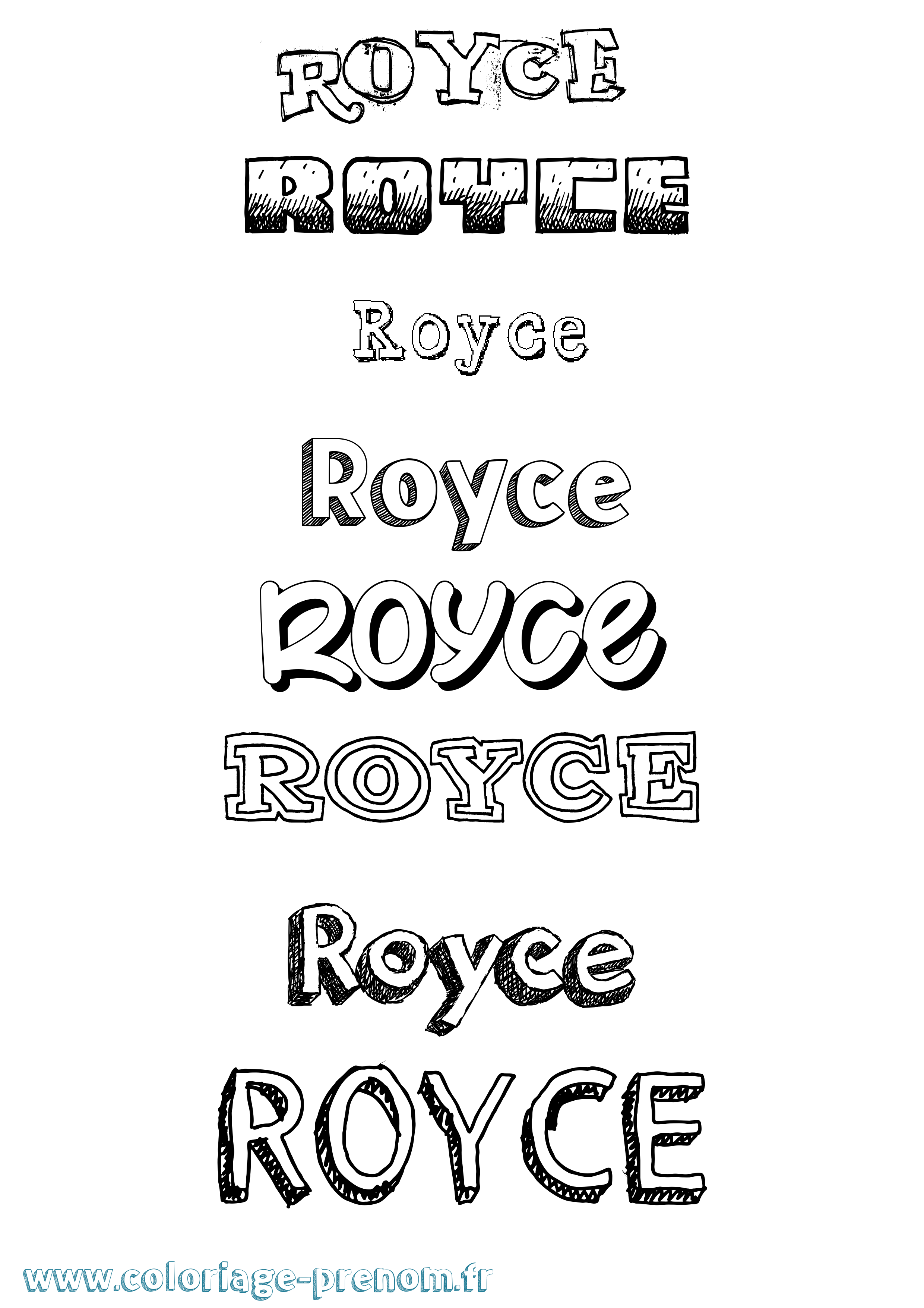 Coloriage Royce Dessiné Coloriage prénom Royce Dessiné
