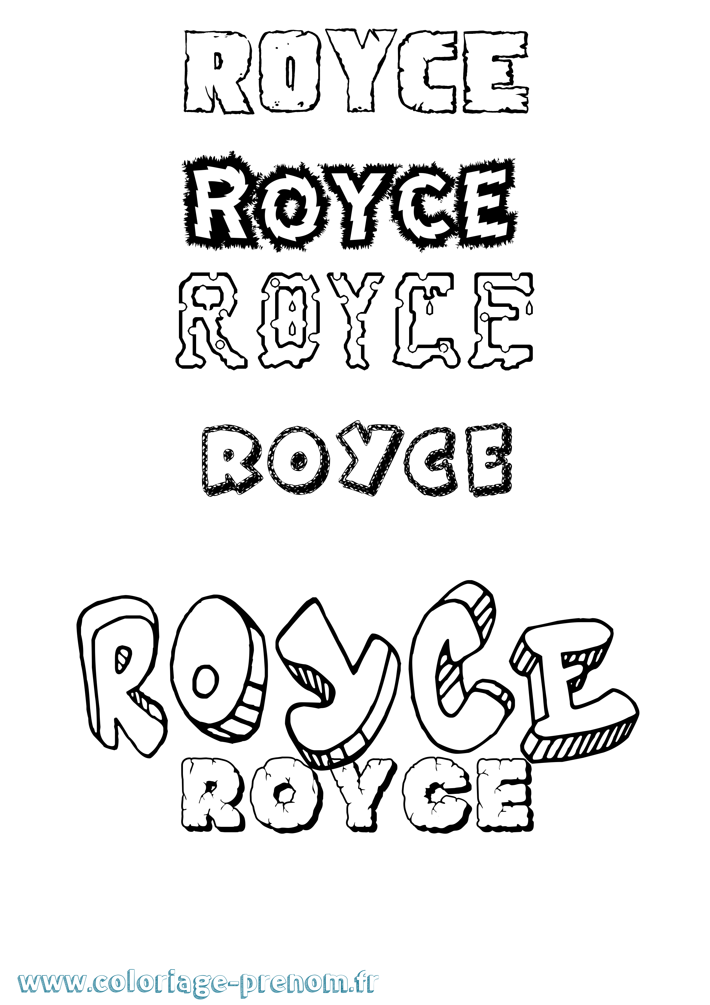Coloriage Royce Destructuré Coloriage prénom Royce Destructuré