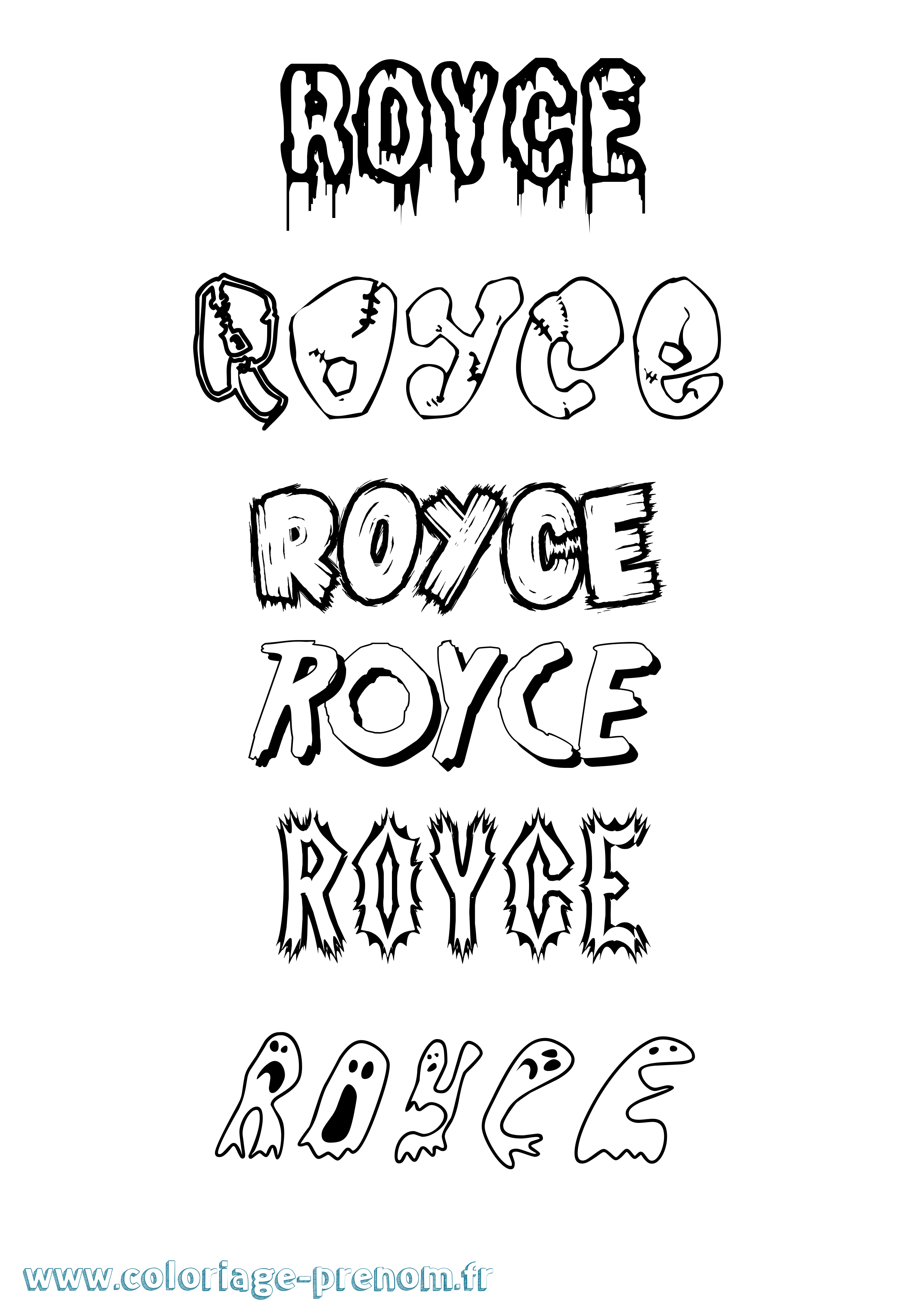 Coloriage Royce Frisson Coloriage prénom Royce Frisson
