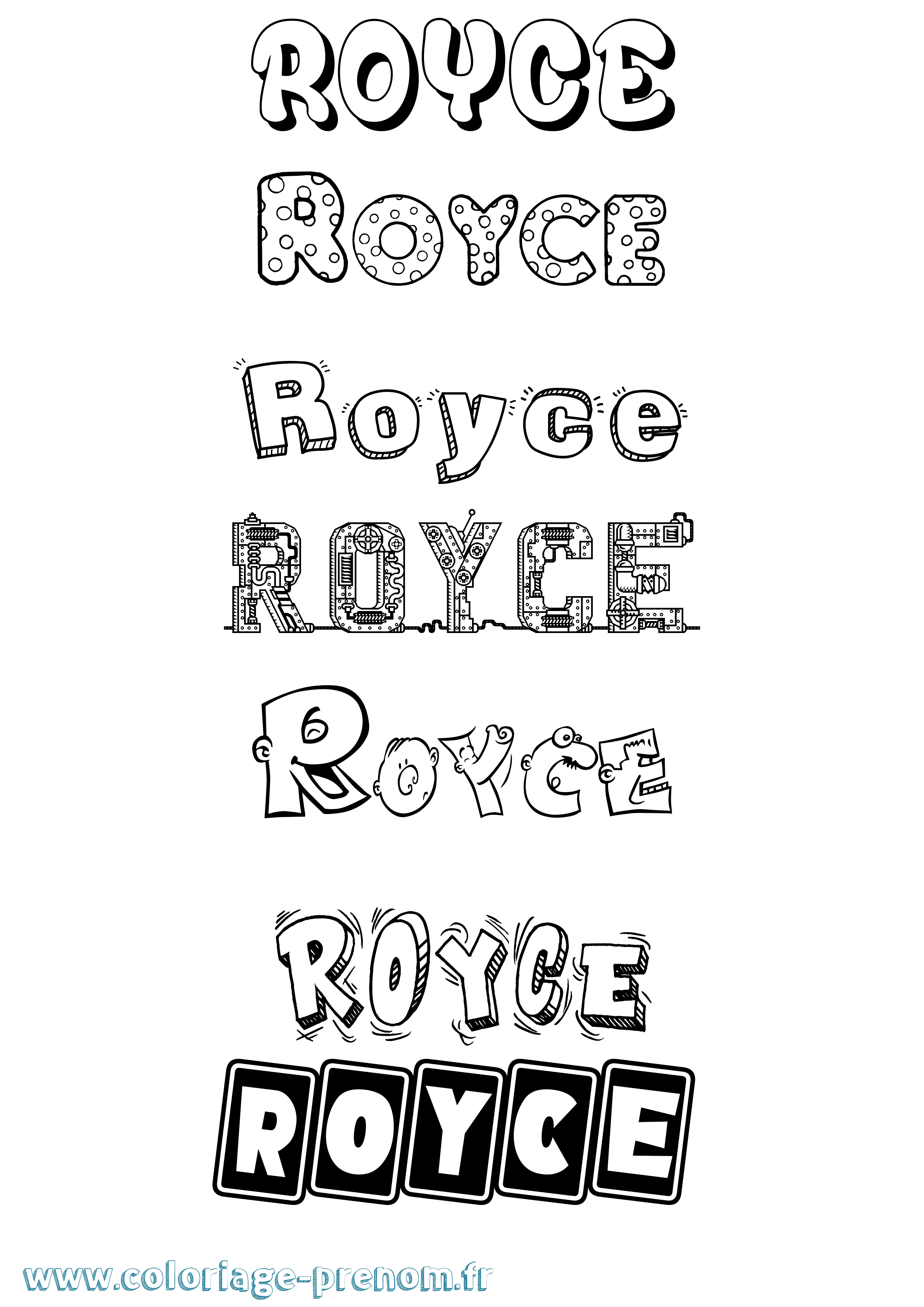 Coloriage Royce Fun Coloriage prénom Royce Fun
