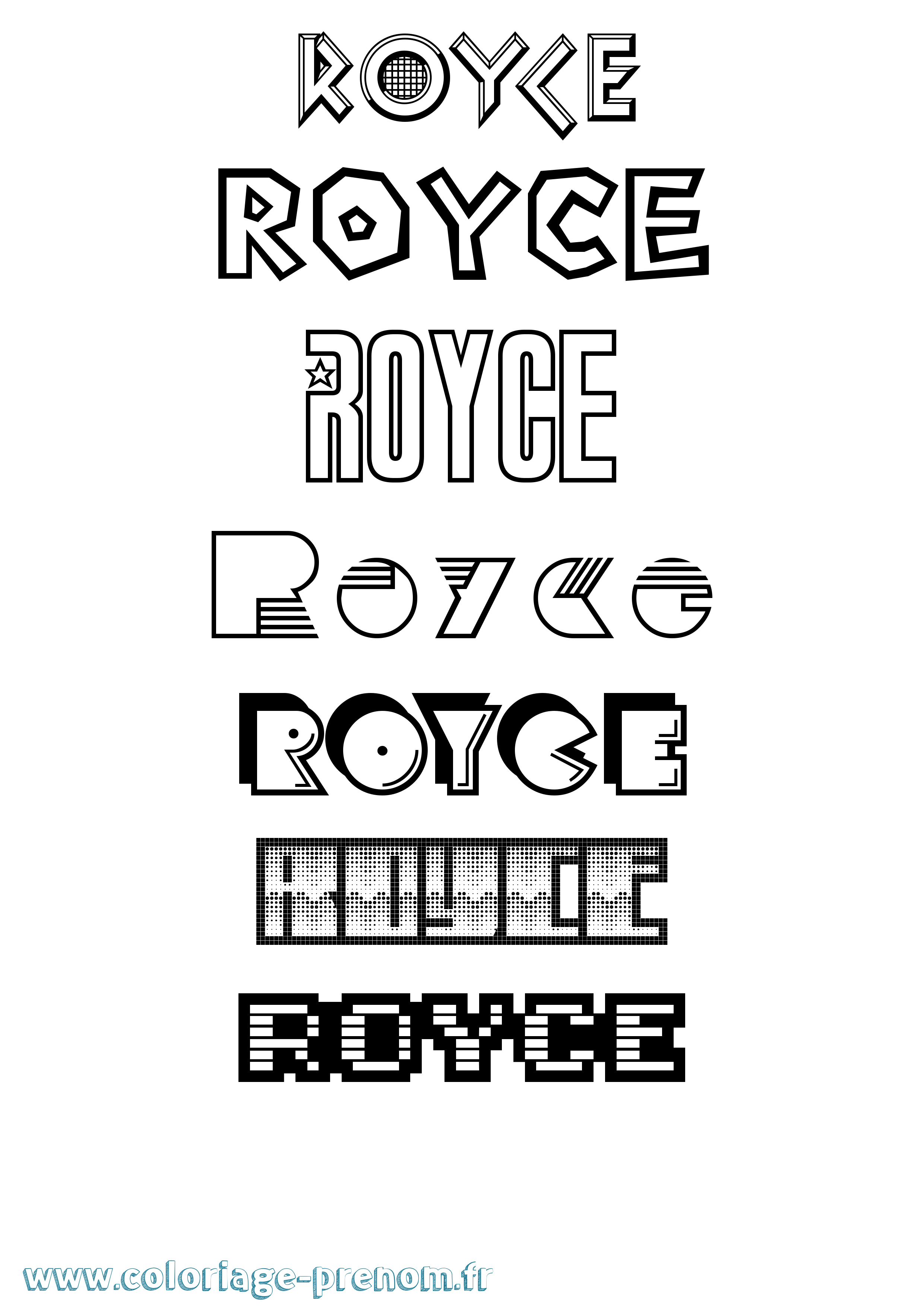 Coloriage Royce Jeux Vidéos Coloriage prénom Royce Jeux Vidéos