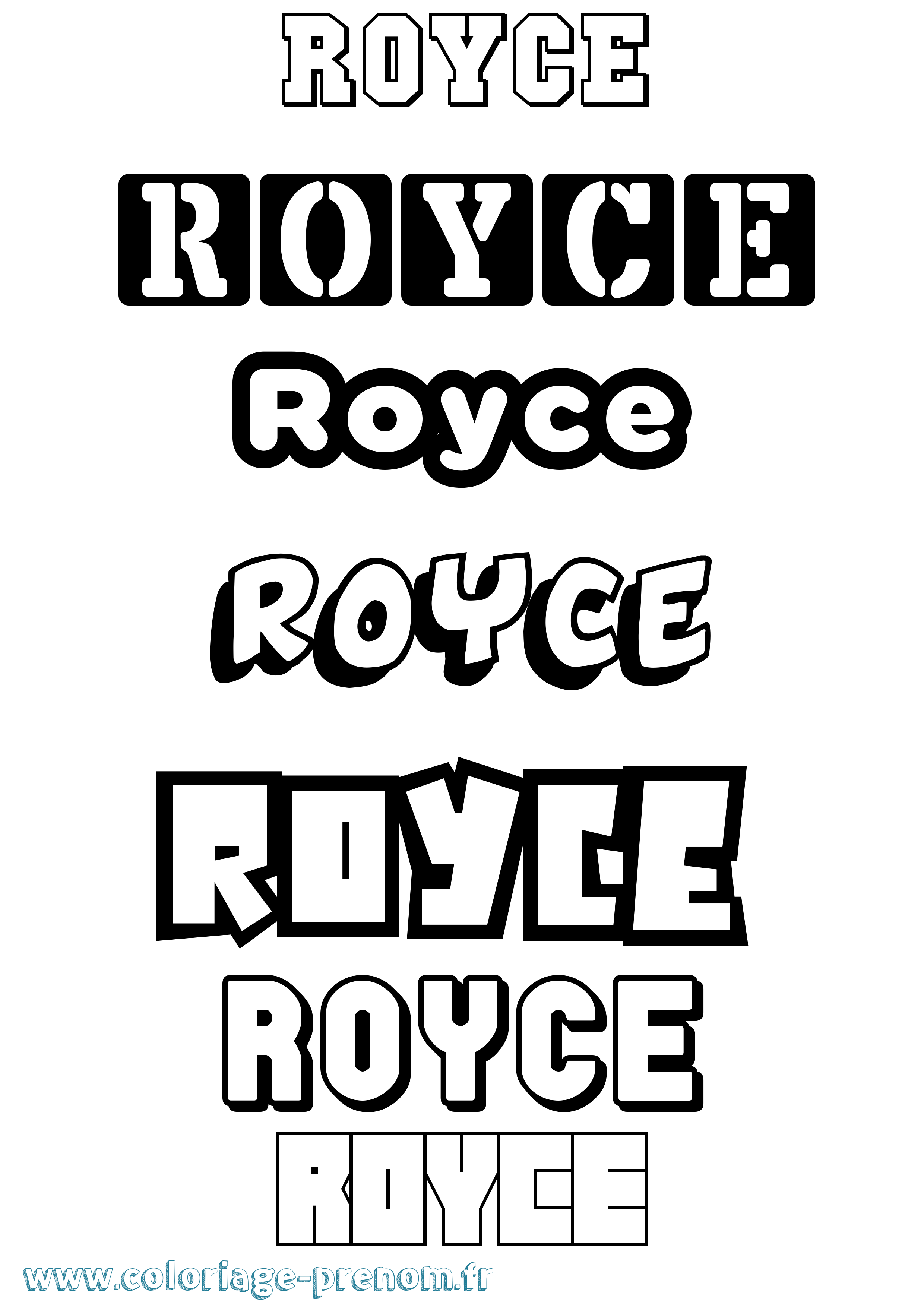 Coloriage Royce Simple Coloriage prénom Royce Simple
