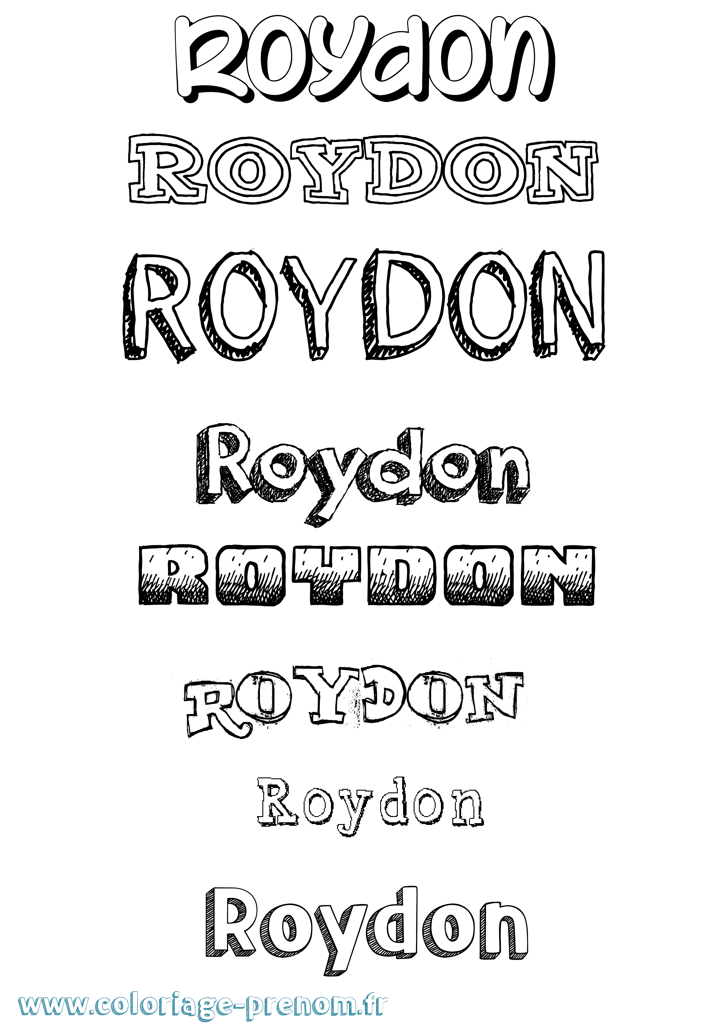 Coloriage Roydon Dessiné Coloriage prénom Roydon Dessiné