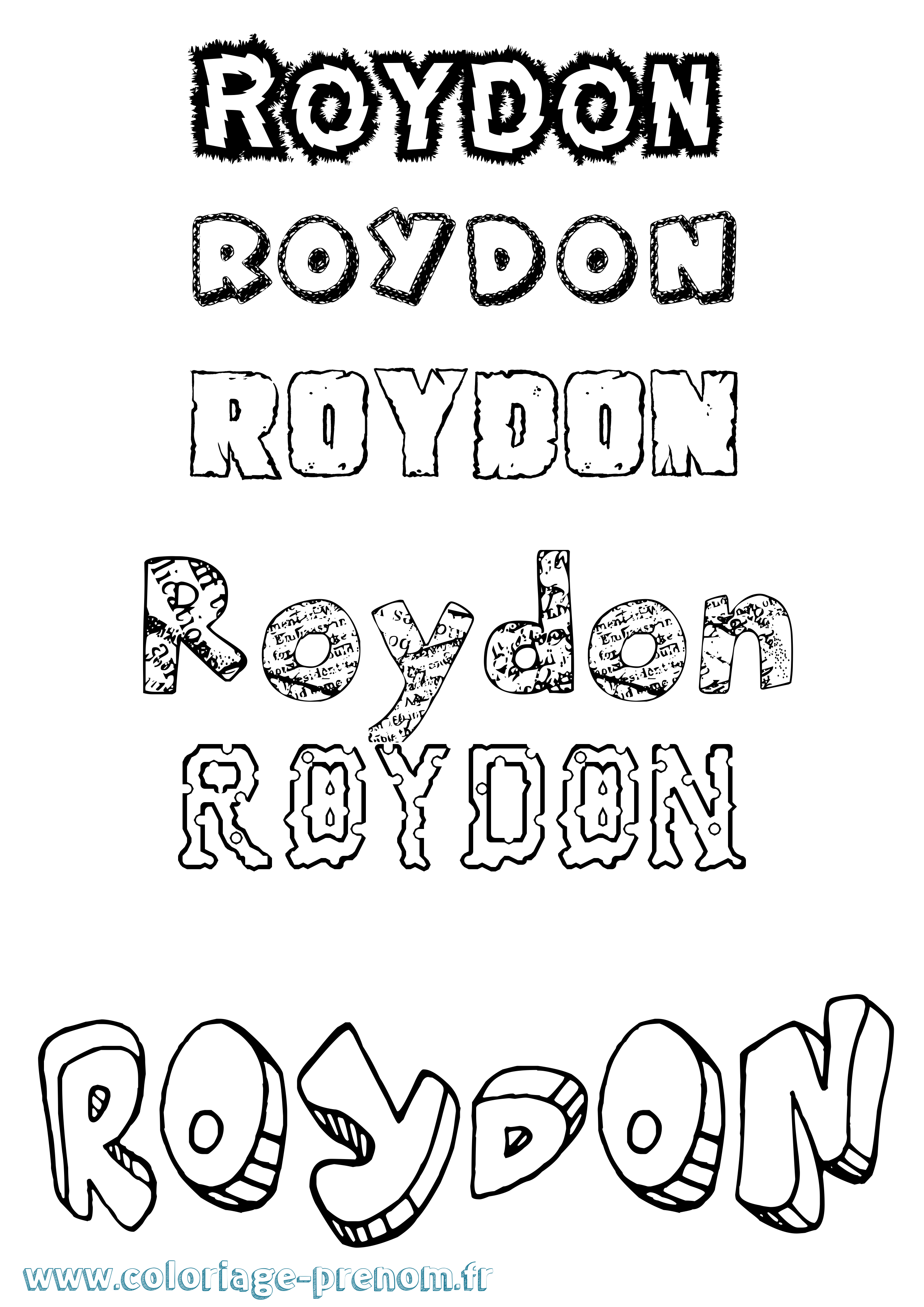 Coloriage Roydon Destructuré Coloriage prénom Roydon Destructuré