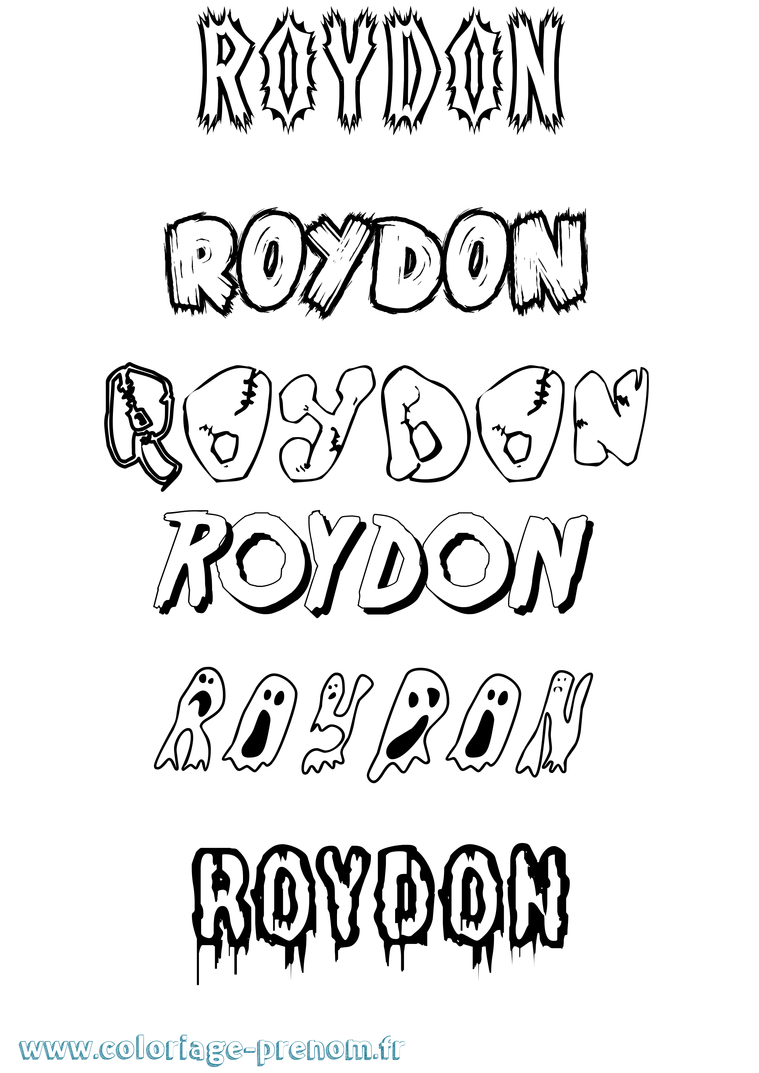 Coloriage Roydon Frisson Coloriage prénom Roydon Frisson