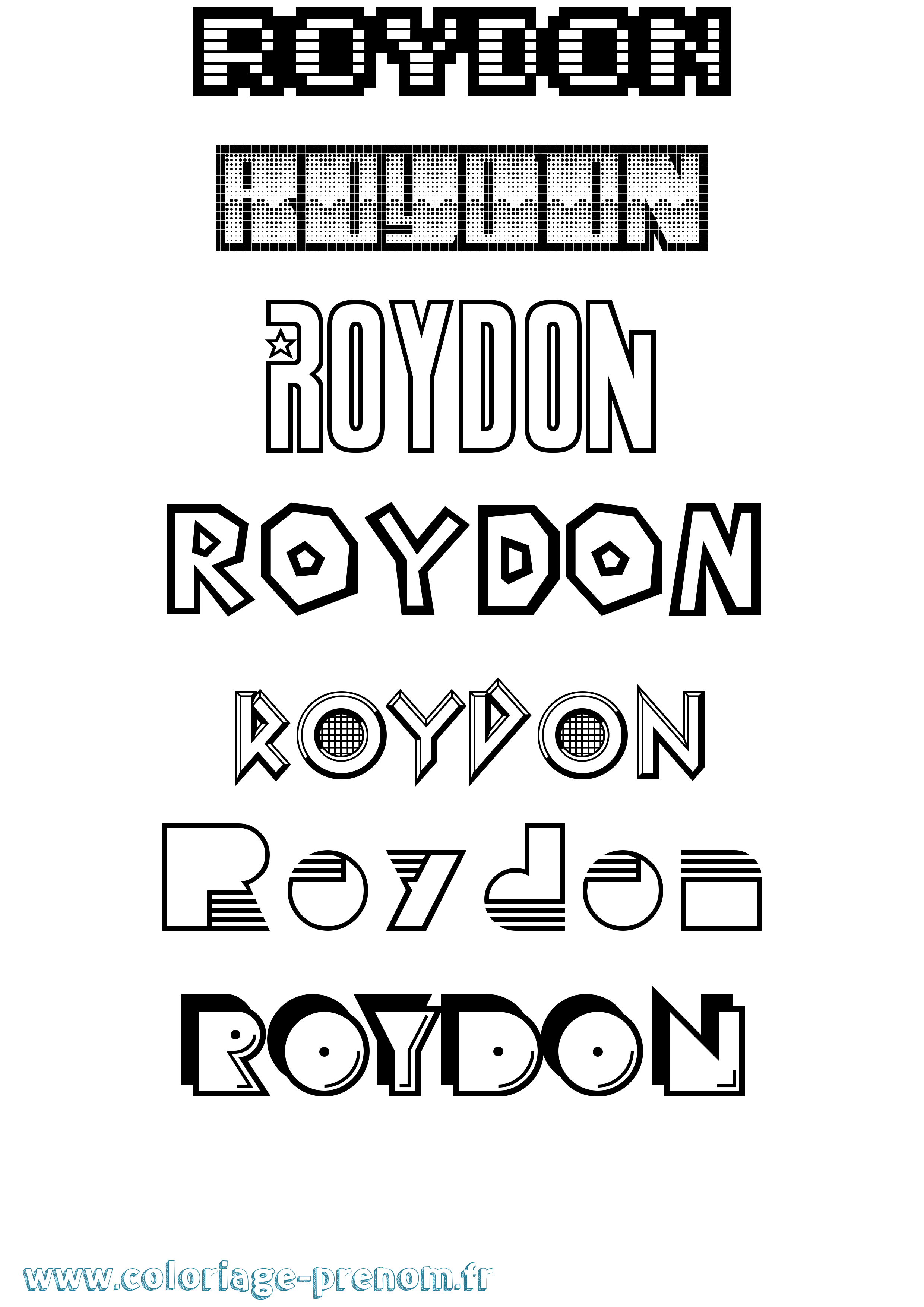 Coloriage Roydon Jeux Vidéos Coloriage prénom Roydon Jeux Vidéos