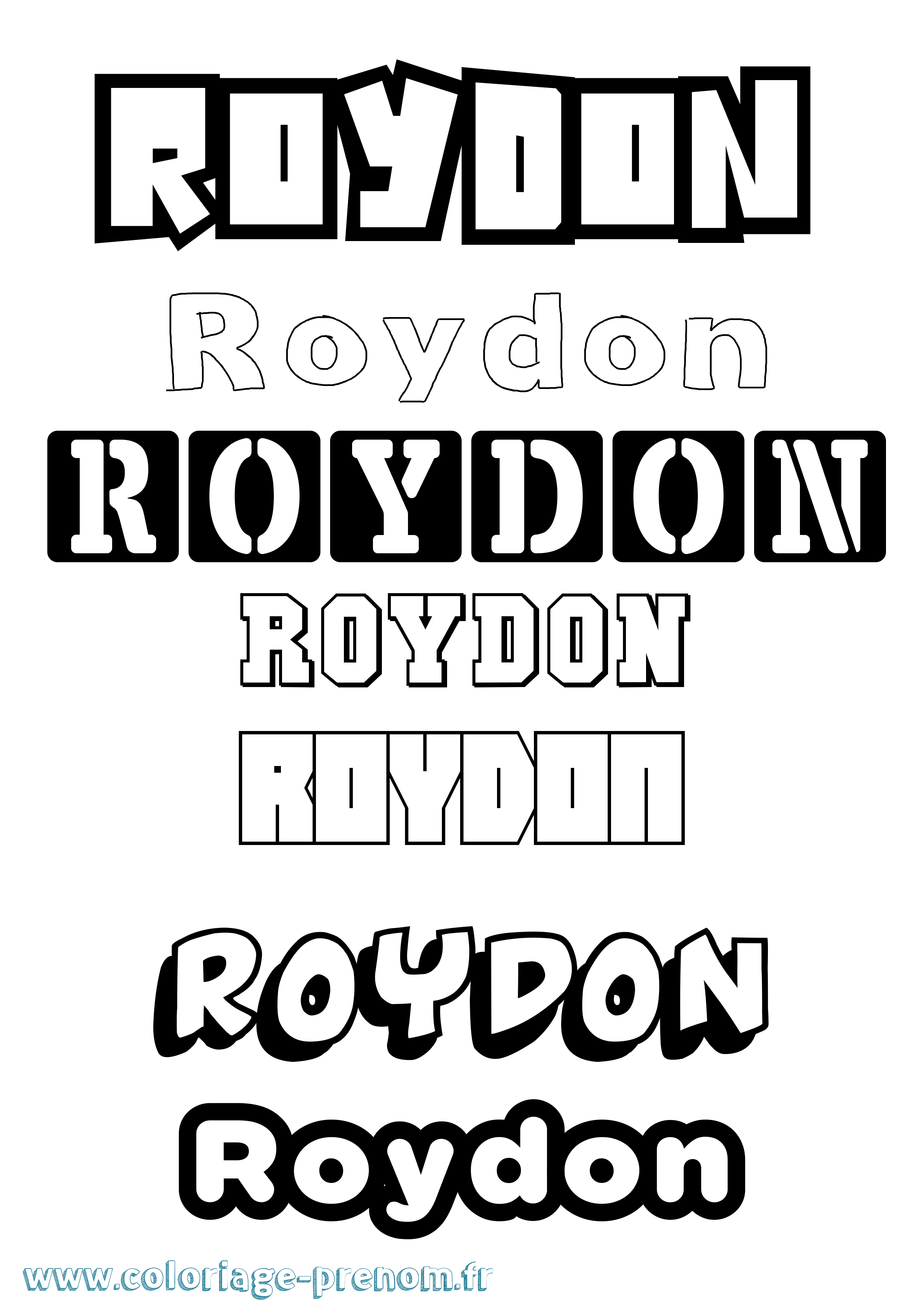 Coloriage Roydon Simple Coloriage prénom Roydon Simple