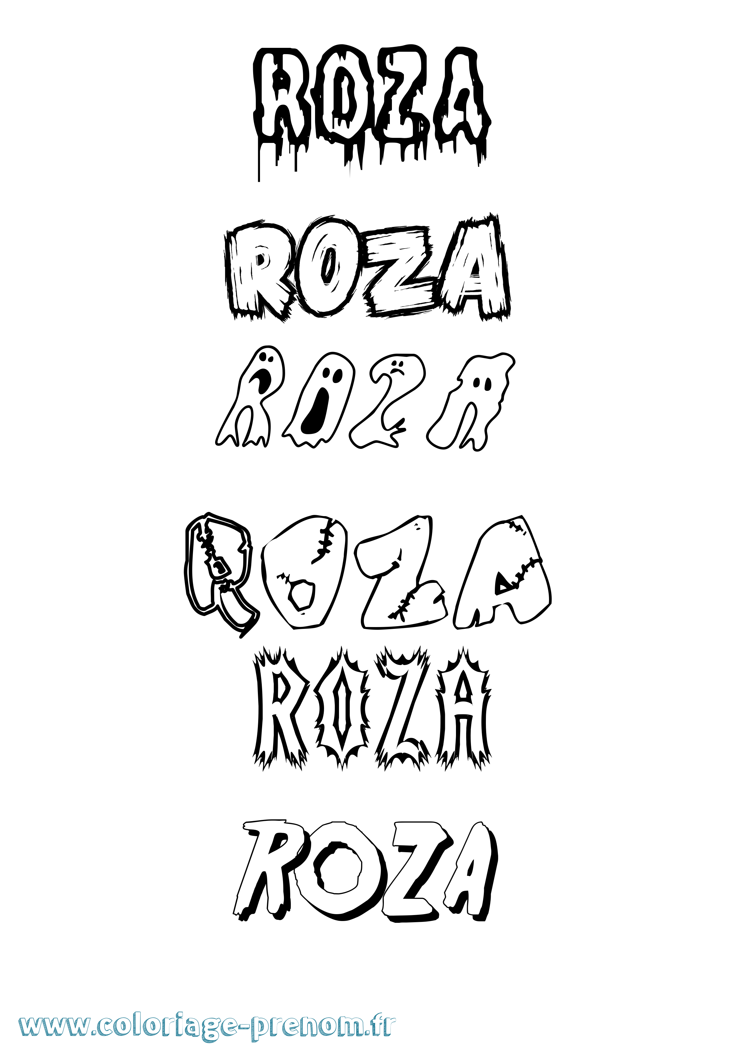 Coloriage Roza Frisson Coloriage prénom Roza Frisson