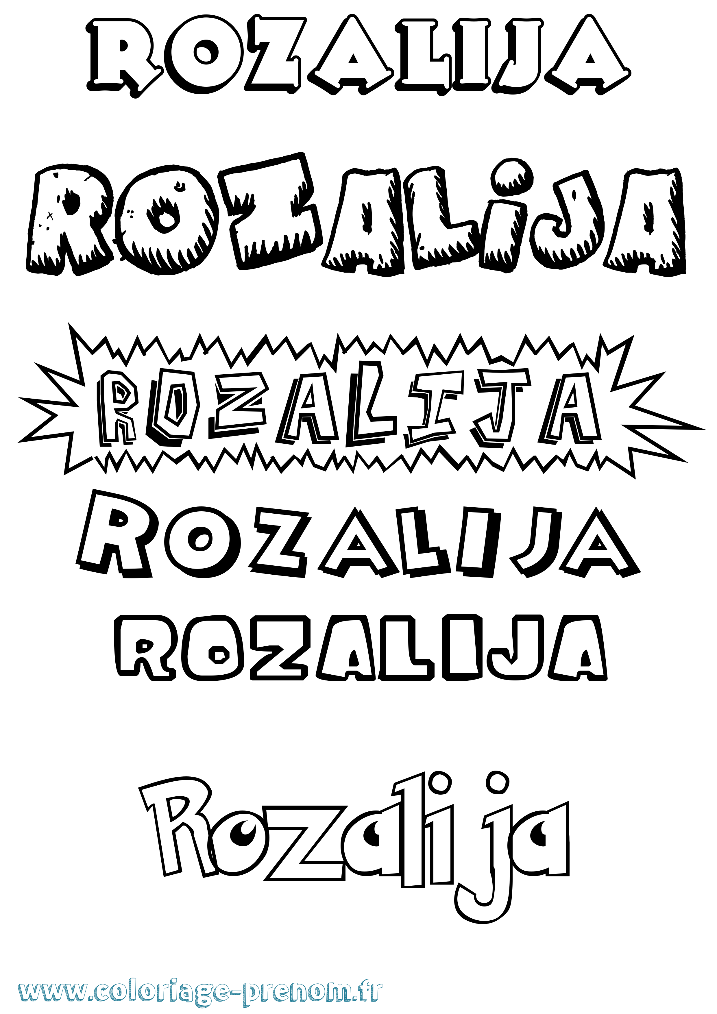 Coloriage Rozalija Dessin Animé Coloriage prénom Rozalija Dessin Animé