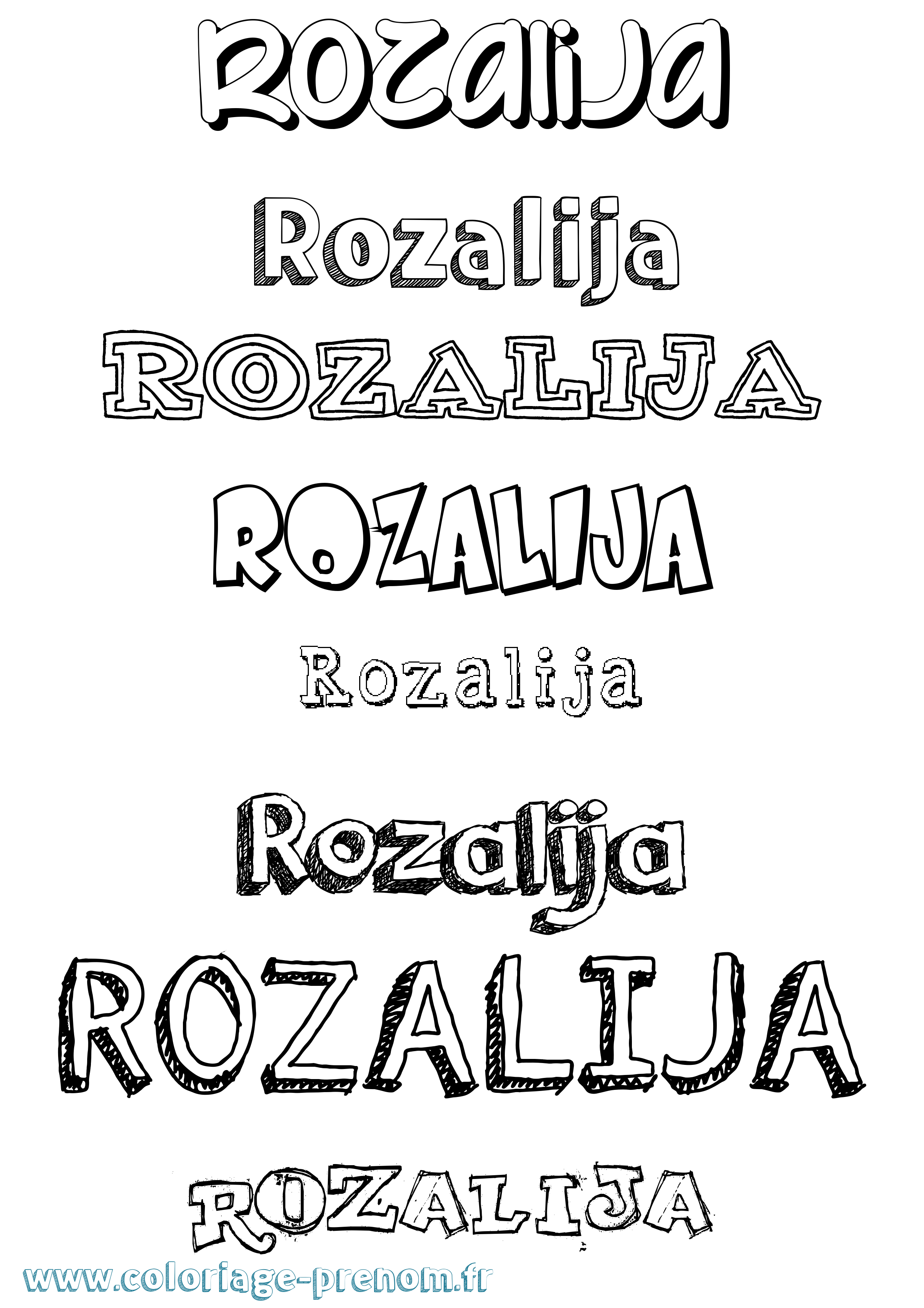 Coloriage Rozalija Dessiné Coloriage prénom Rozalija Dessiné