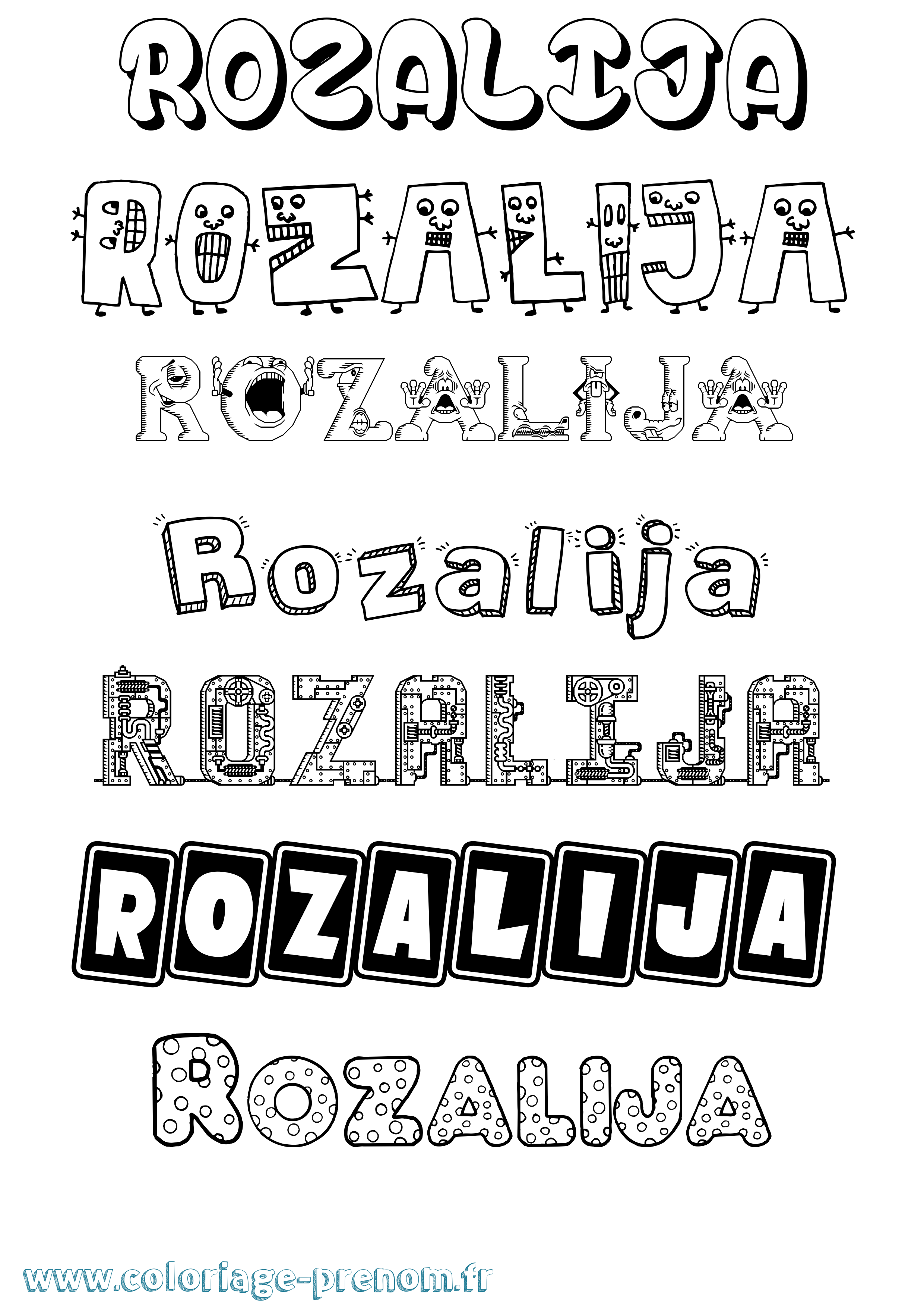Coloriage Rozalija Fun Coloriage prénom Rozalija Fun