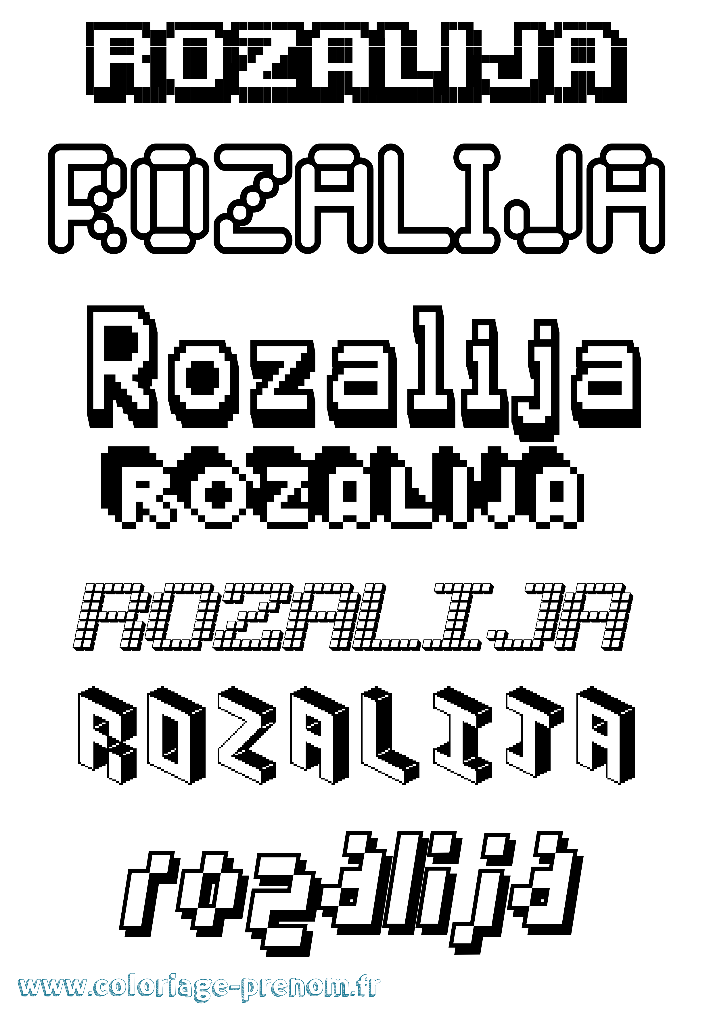 Coloriage Rozalija Pixel Coloriage prénom Rozalija Pixel