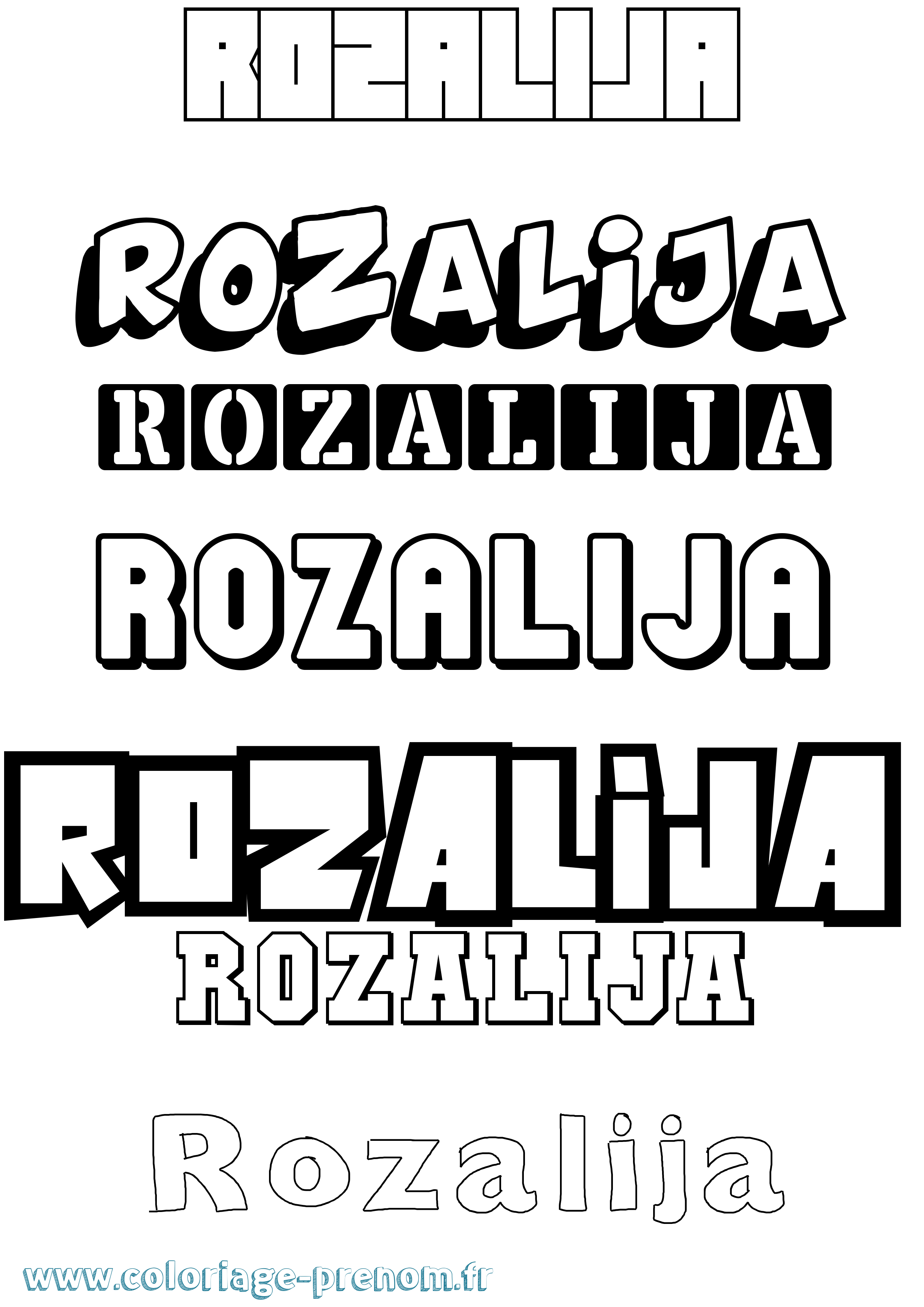 Coloriage Rozalija Simple Coloriage prénom Rozalija Simple