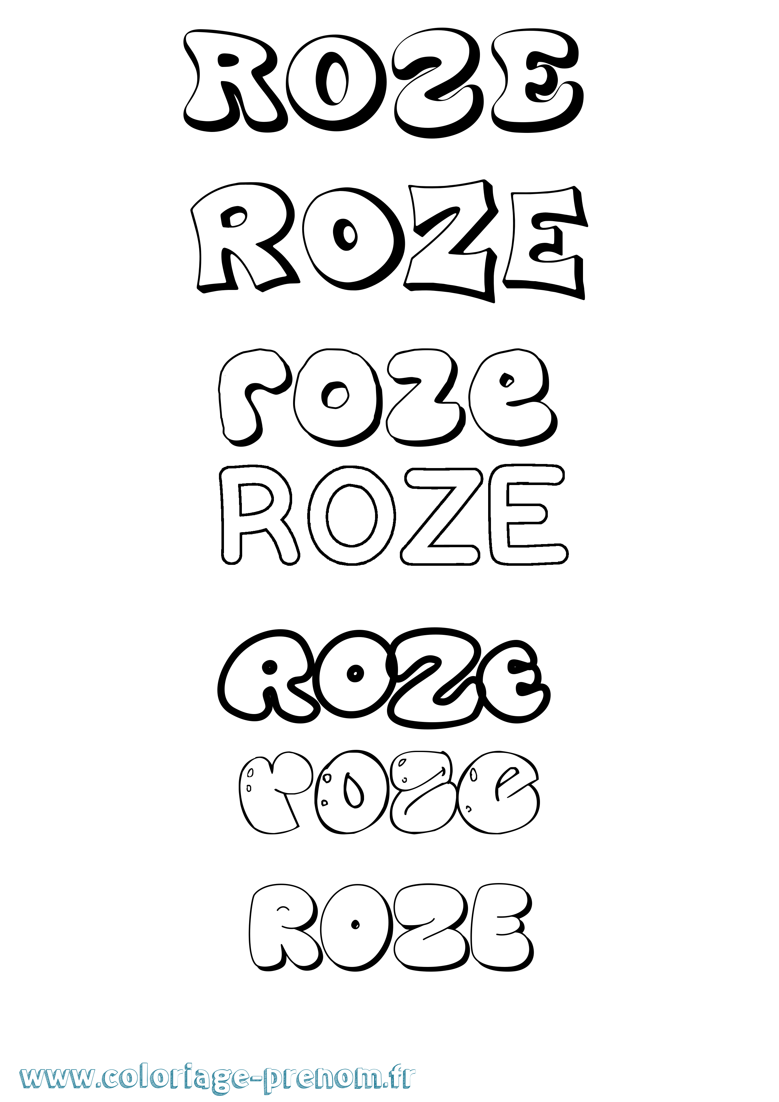 Coloriage Roze Bubble Coloriage prénom Roze Bubble