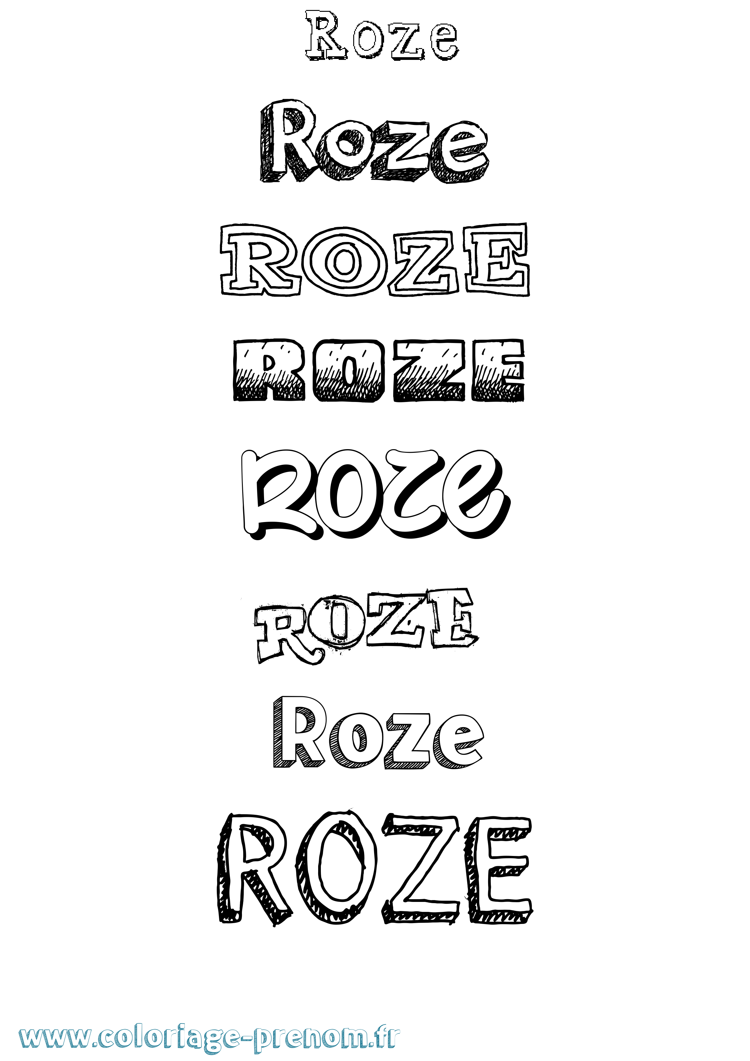 Coloriage Roze Dessiné Coloriage prénom Roze Dessiné