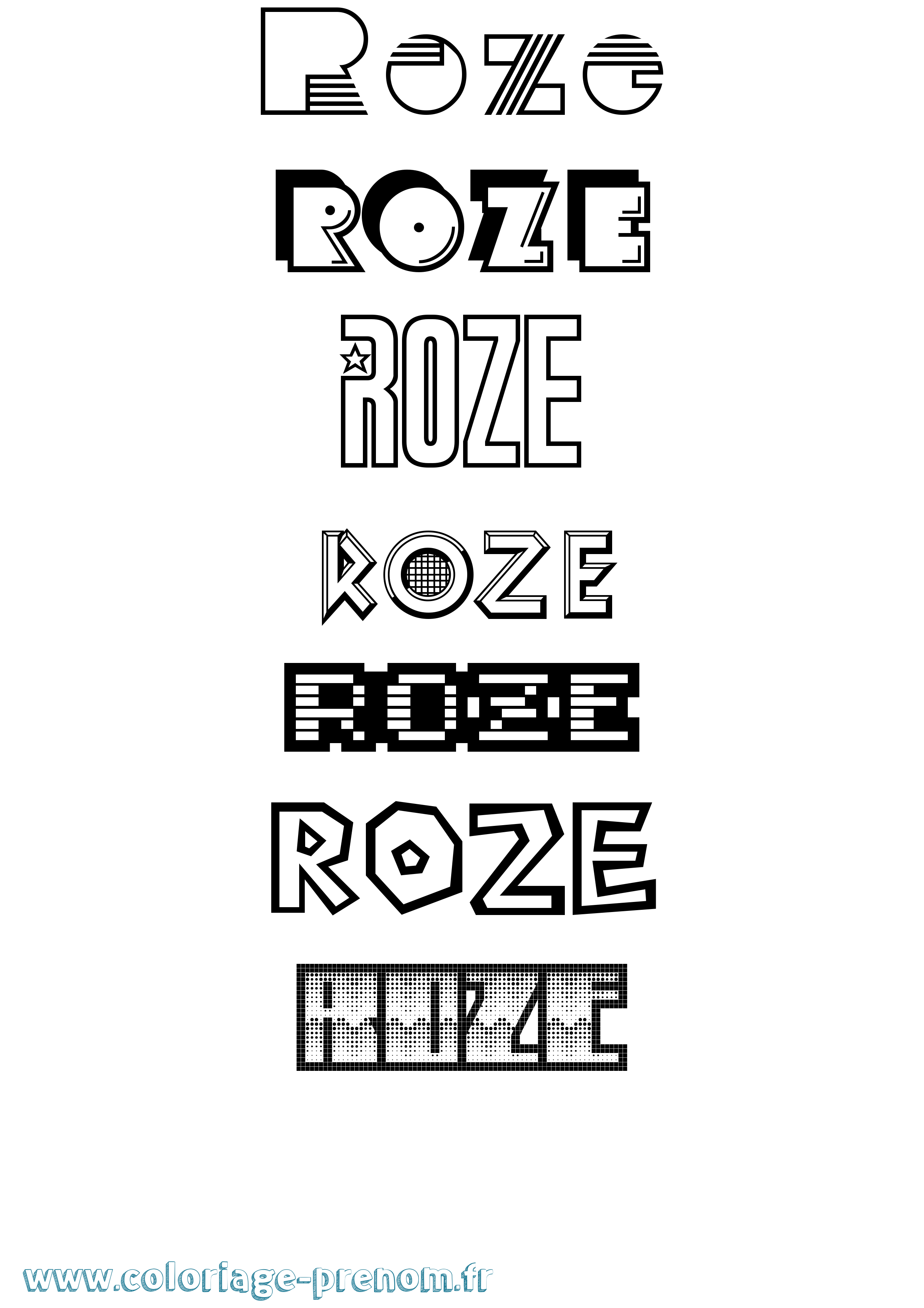 Coloriage Roze Jeux Vidéos Coloriage prénom Roze Jeux Vidéos