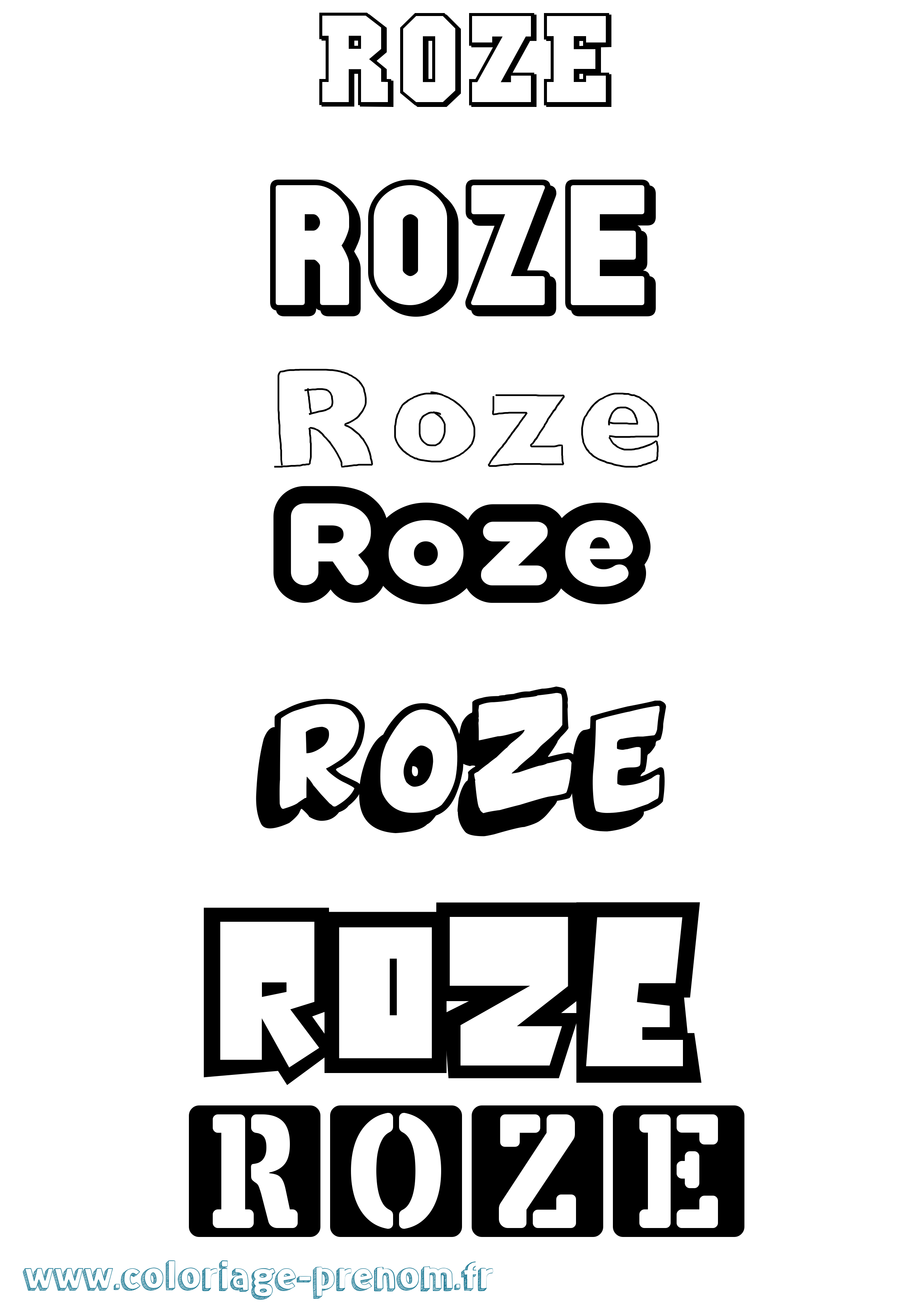 Coloriage Roze Simple Coloriage prénom Roze Simple