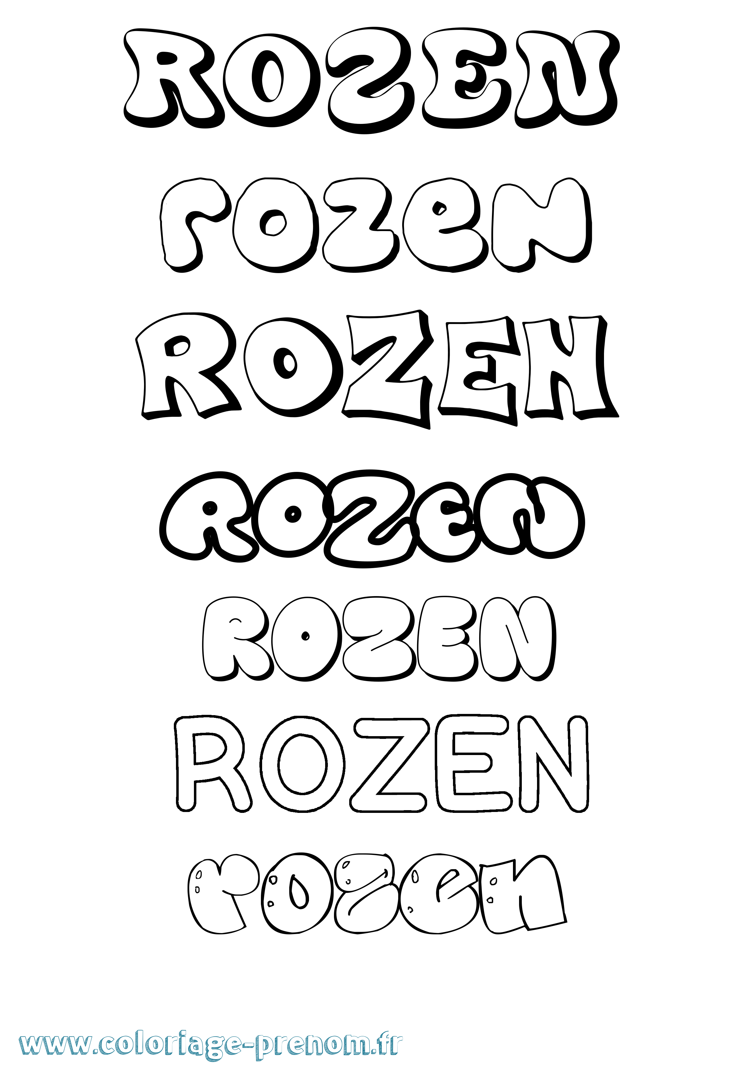 Coloriage Rozen Bubble Coloriage prénom Rozen Bubble