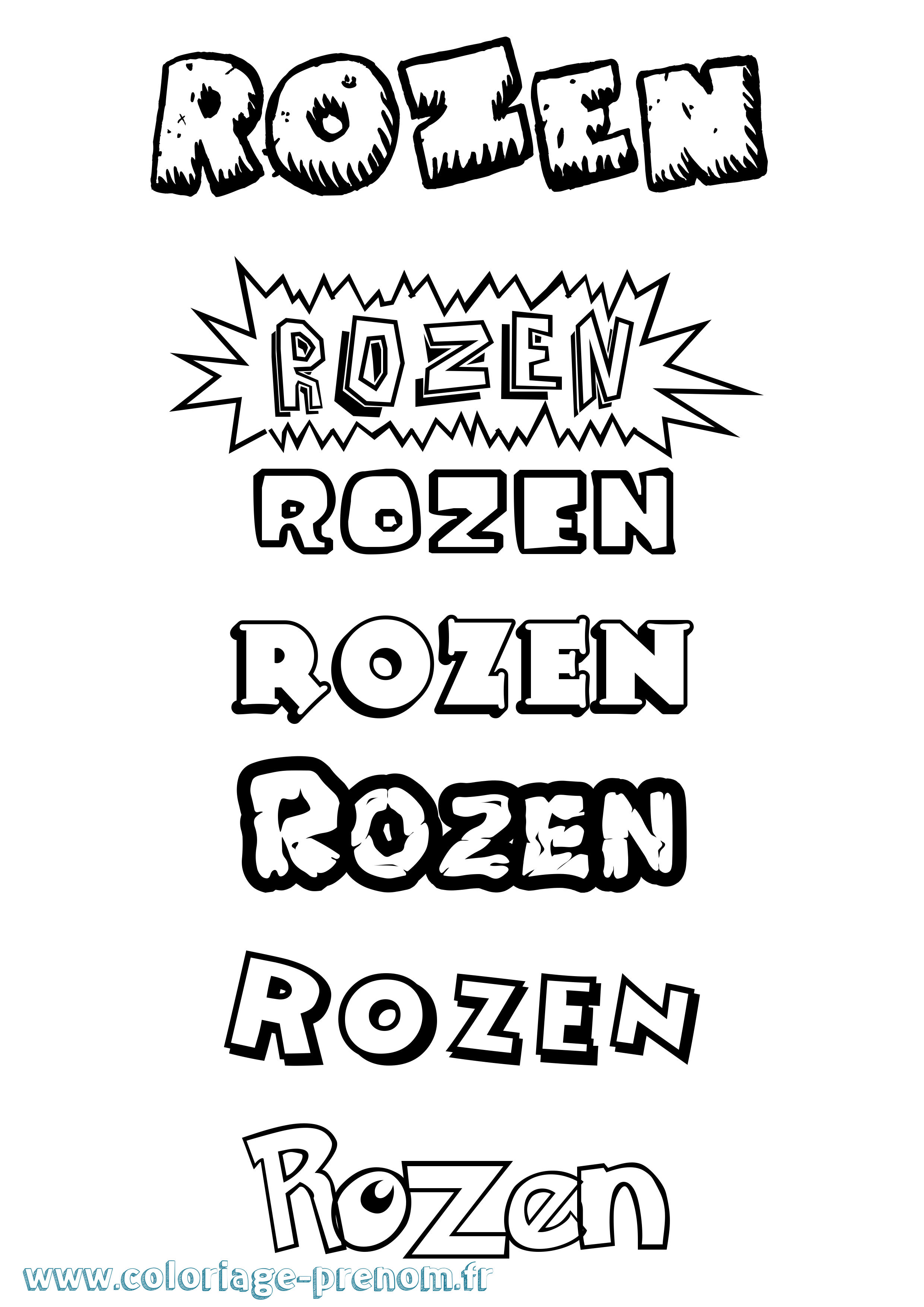 Coloriage Rozen Dessin Animé Coloriage prénom Rozen Dessin Animé