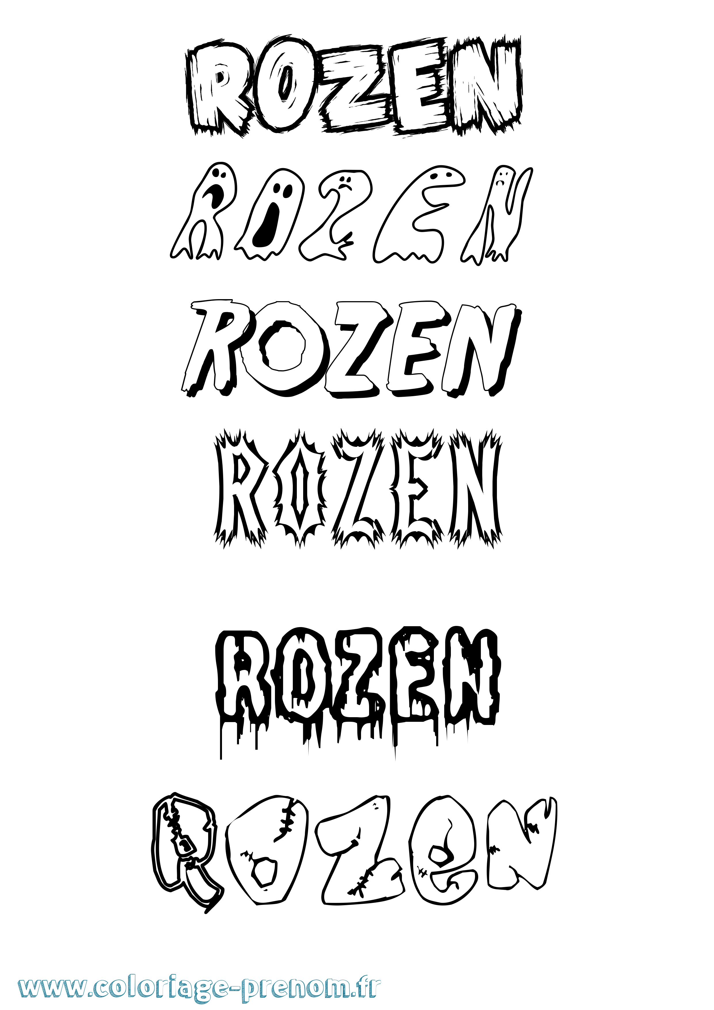 Coloriage Rozen Frisson Coloriage prénom Rozen Frisson