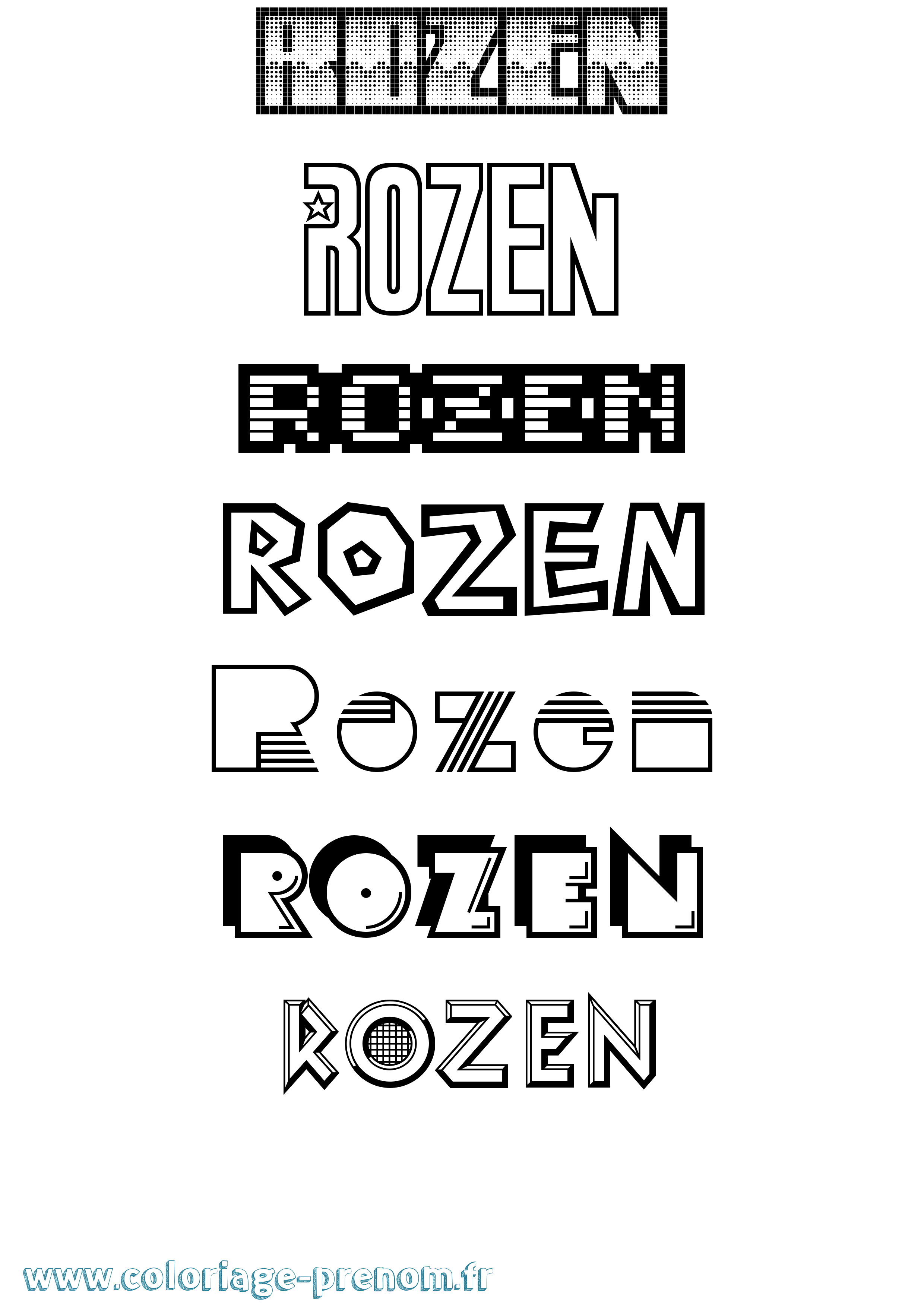 Coloriage Rozen Jeux Vidéos Coloriage prénom Rozen Jeux Vidéos
