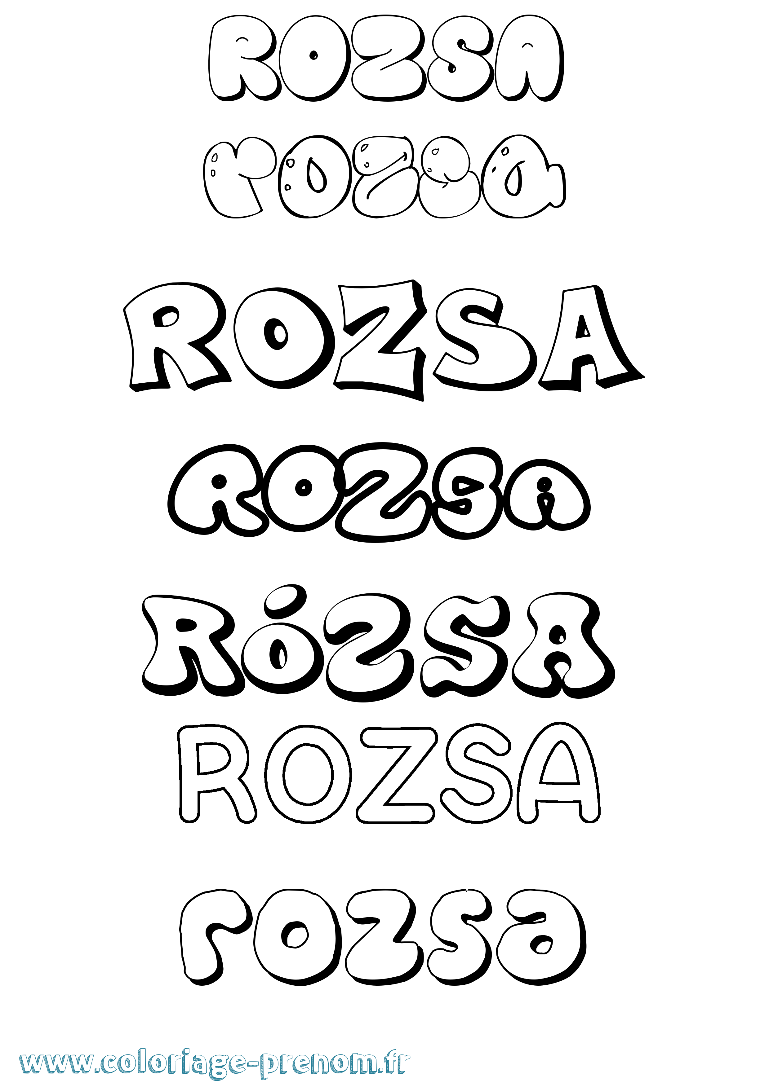 Coloriage Rózsa Bubble Coloriage prénom Rózsa Bubble