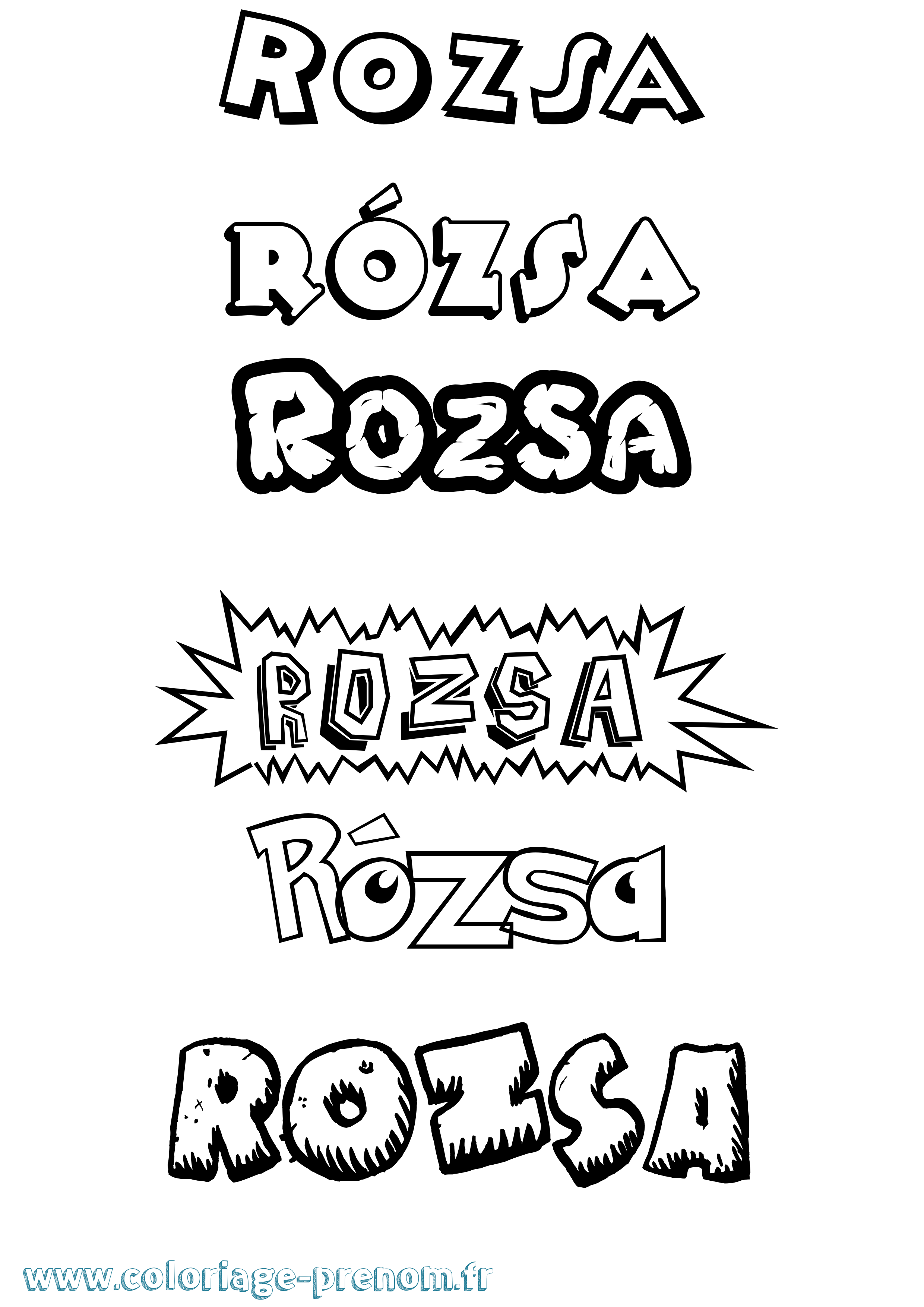 Coloriage Rózsa Dessin Animé Coloriage prénom Rózsa Dessin Animé