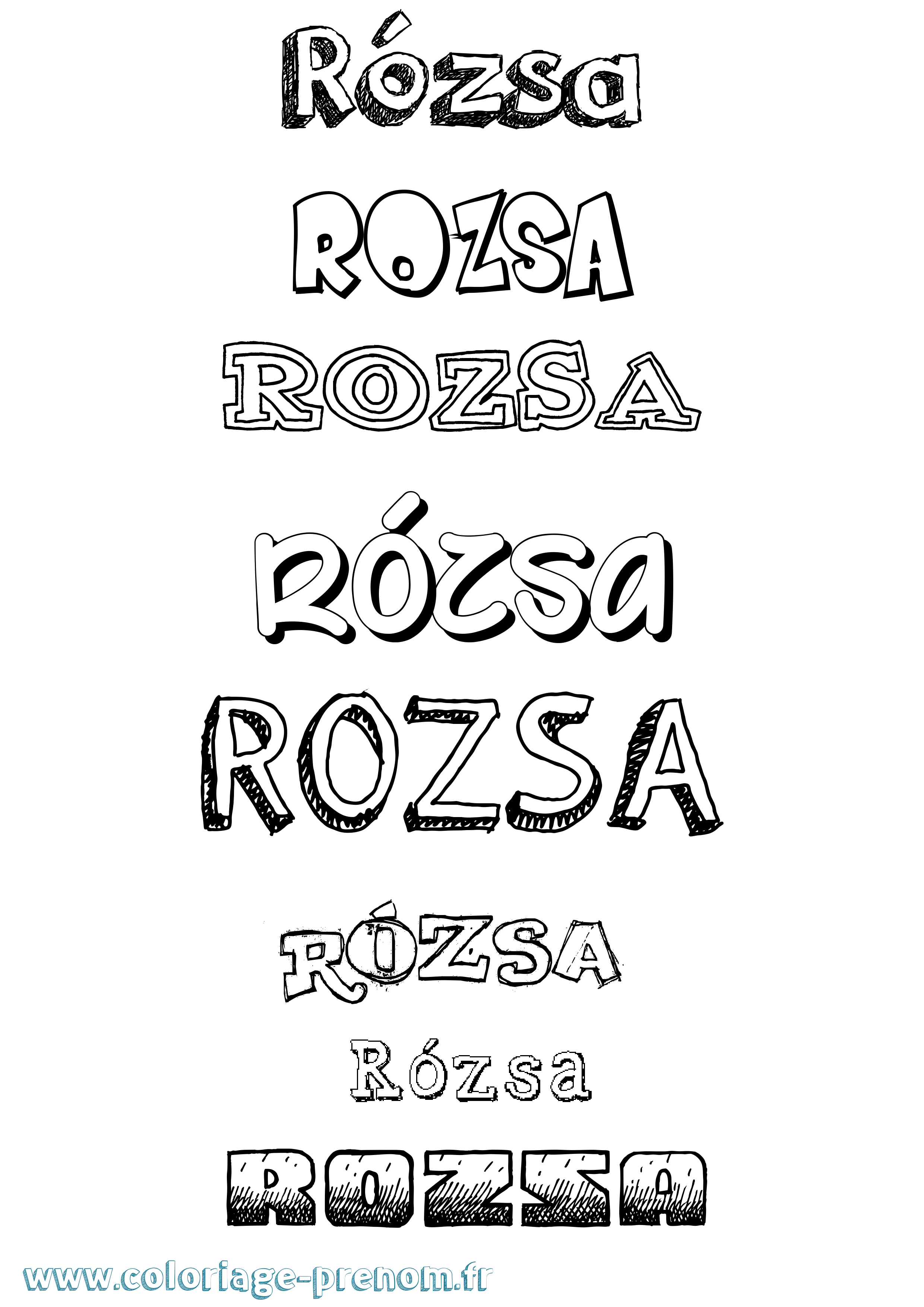 Coloriage Rózsa Dessiné Coloriage prénom Rózsa Dessiné