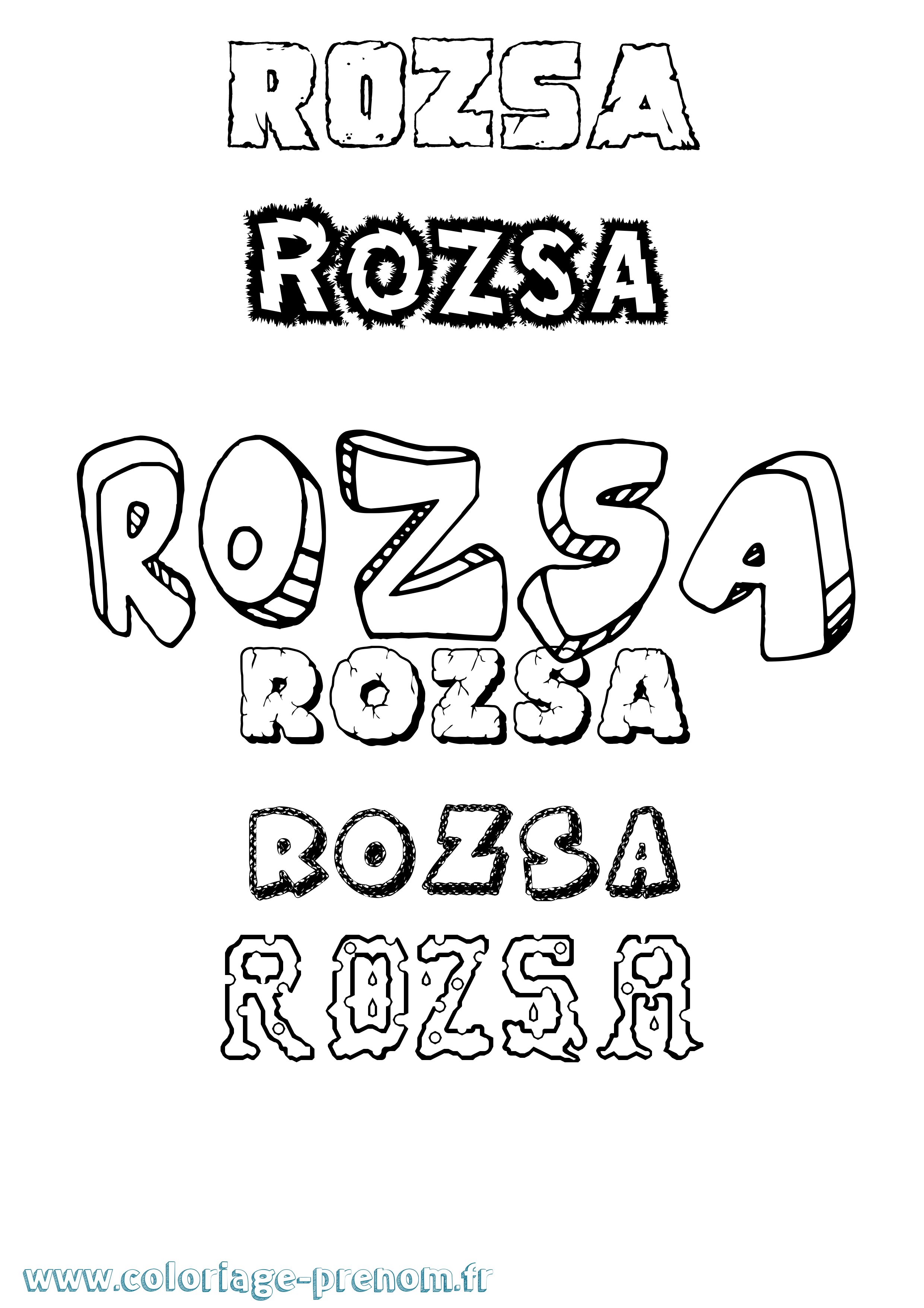 Coloriage Rózsa Destructuré Coloriage prénom Rózsa Destructuré