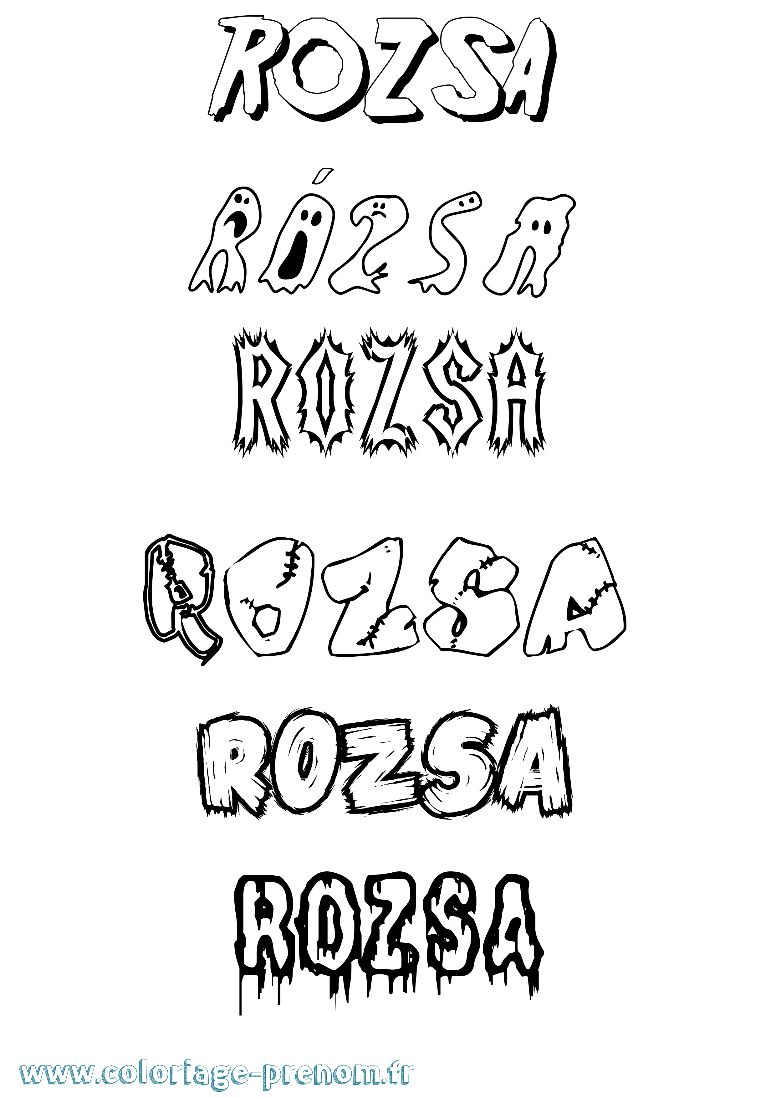 Coloriage Rózsa Frisson Coloriage prénom Rózsa Frisson