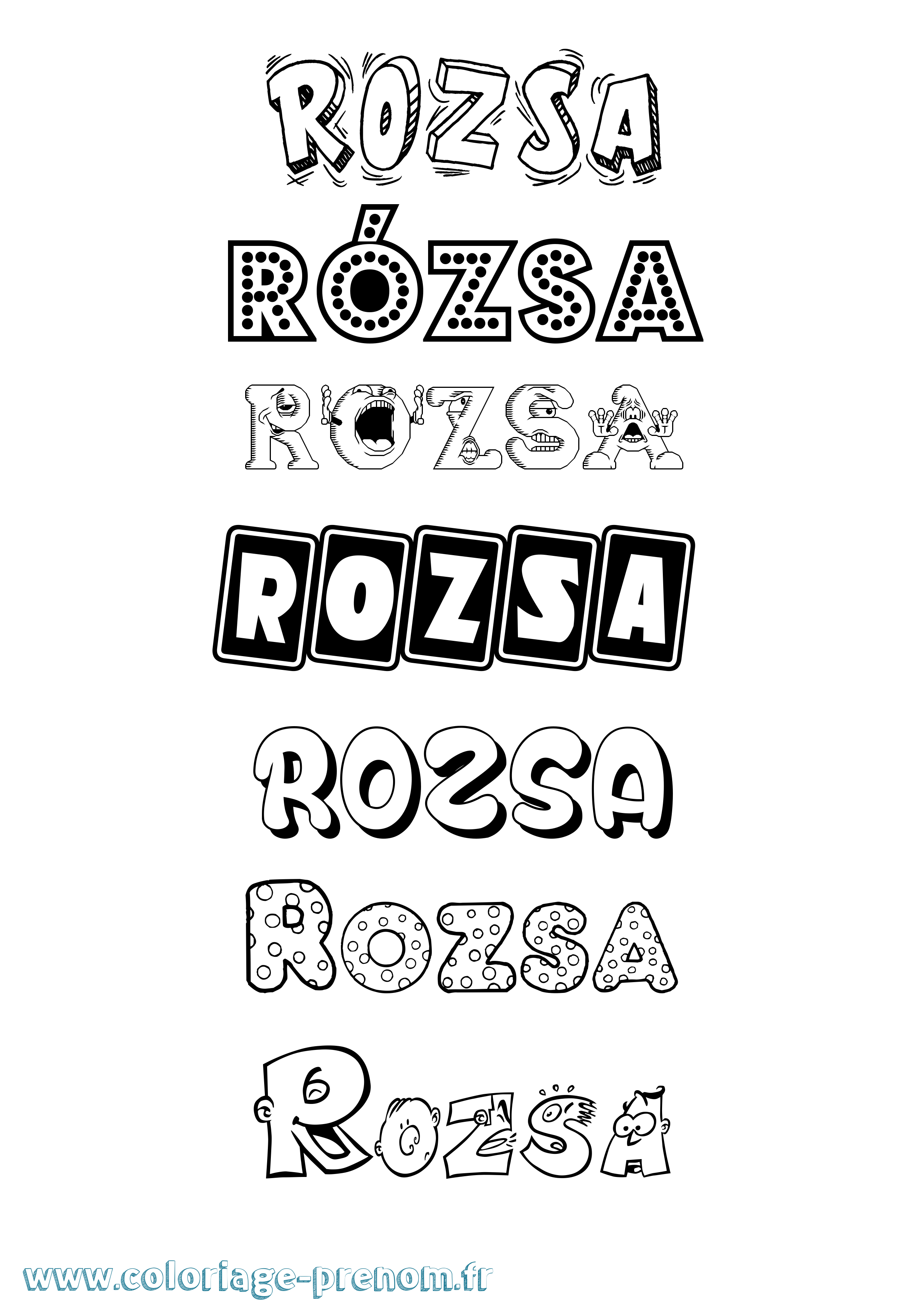Coloriage Rózsa Fun Coloriage prénom Rózsa Fun