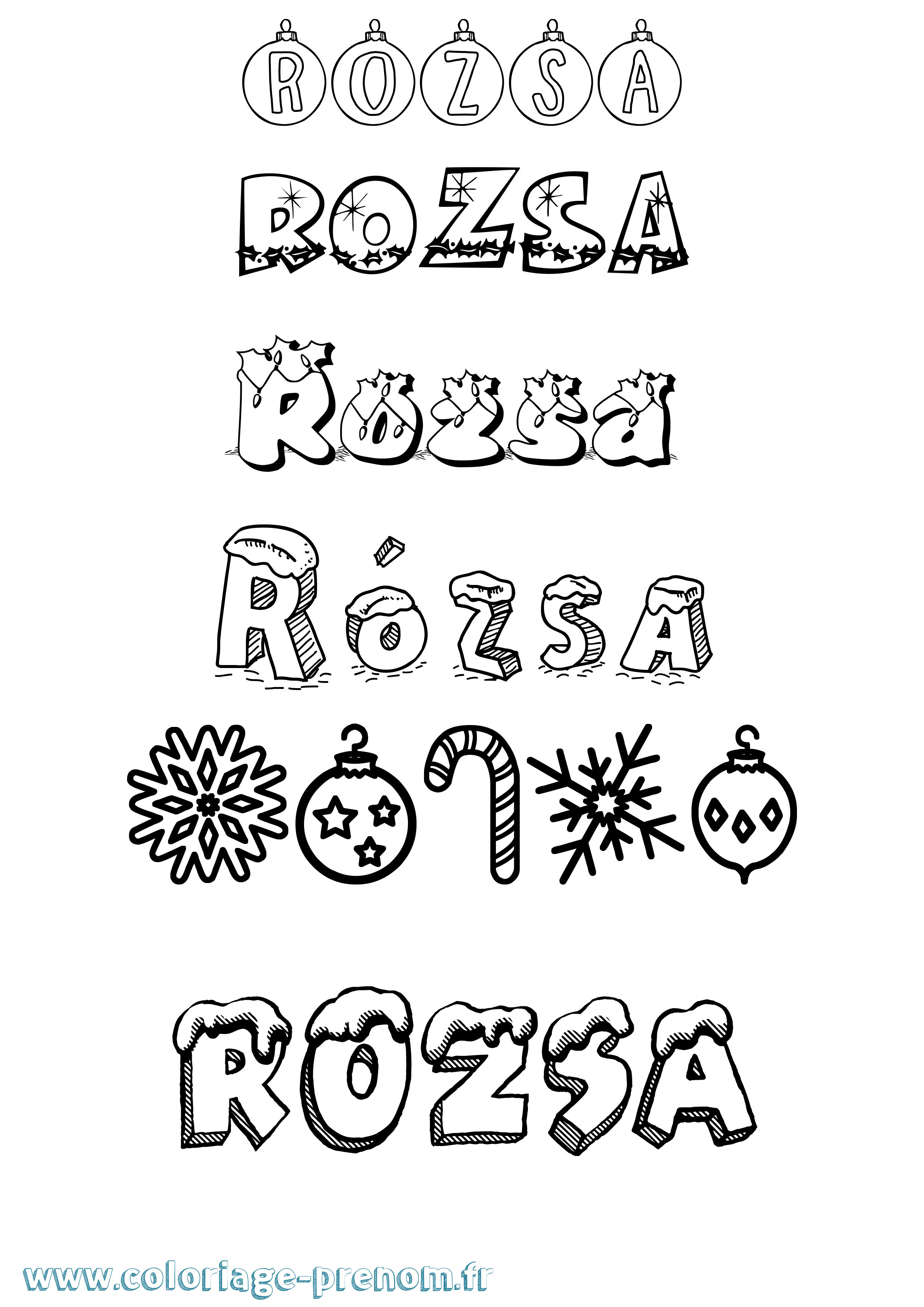Coloriage Rózsa Noël Coloriage prénom Rózsa Noël