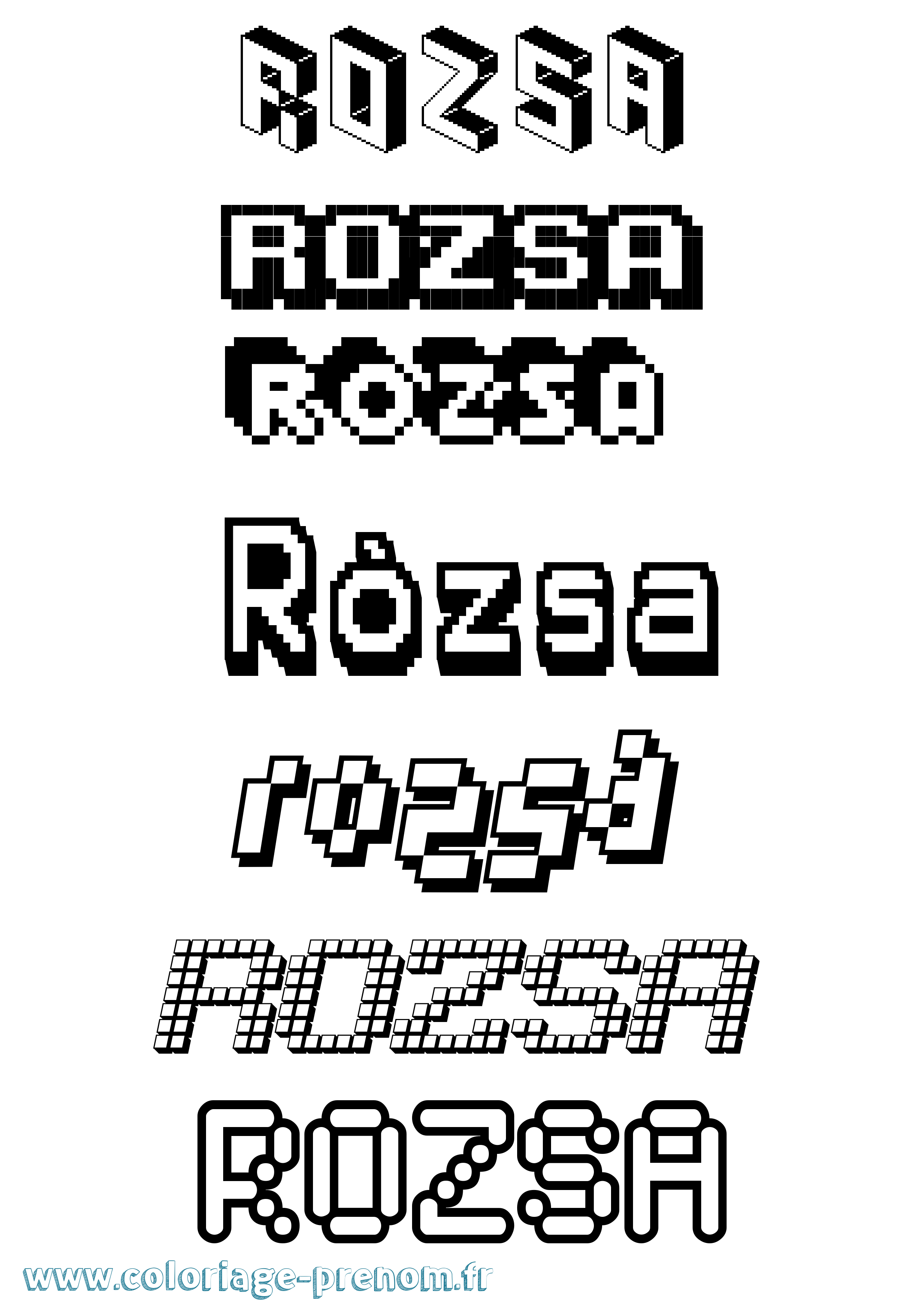 Coloriage Rózsa Pixel Coloriage prénom Rózsa Pixel