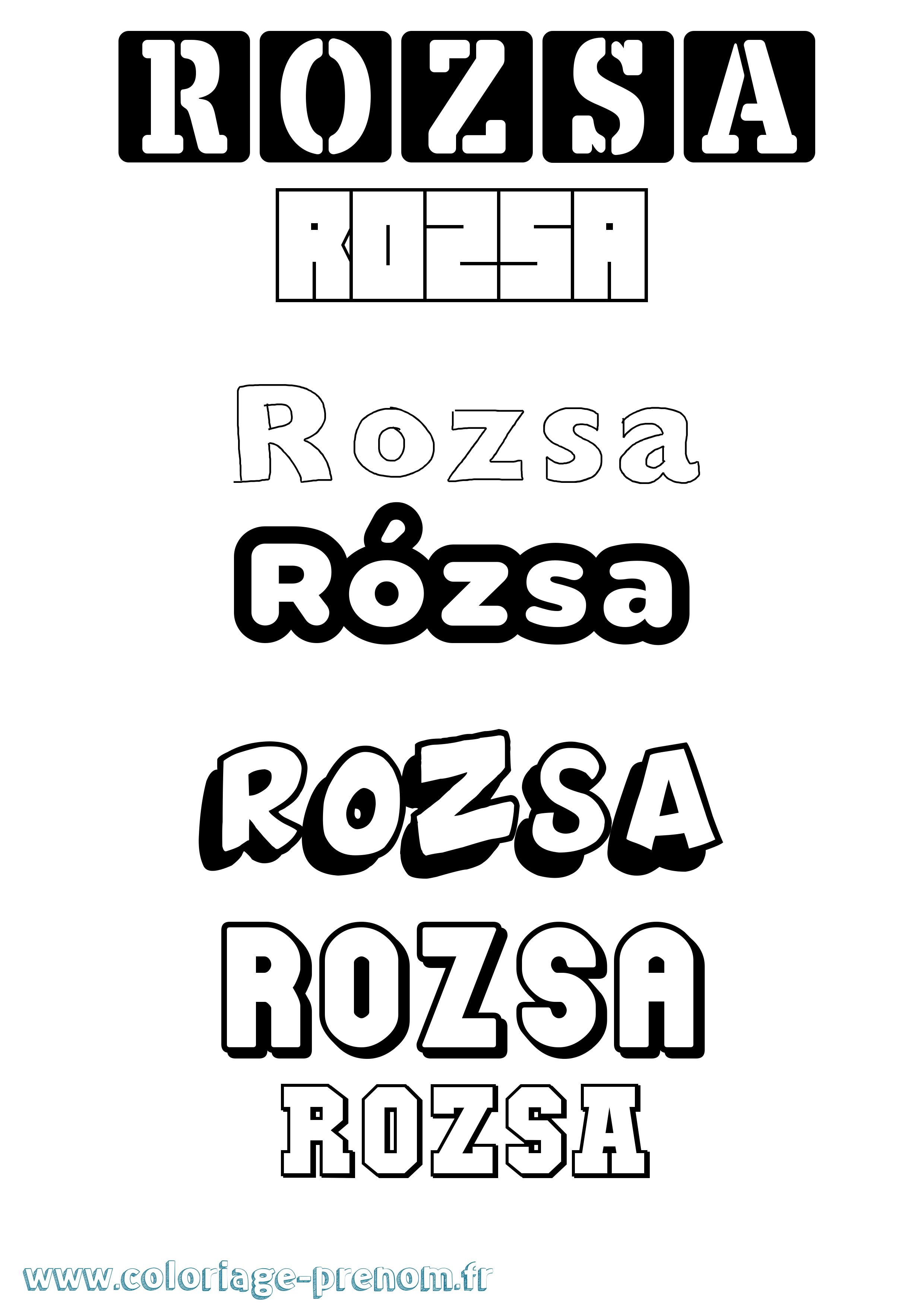 Coloriage Rózsa Simple Coloriage prénom Rózsa Simple