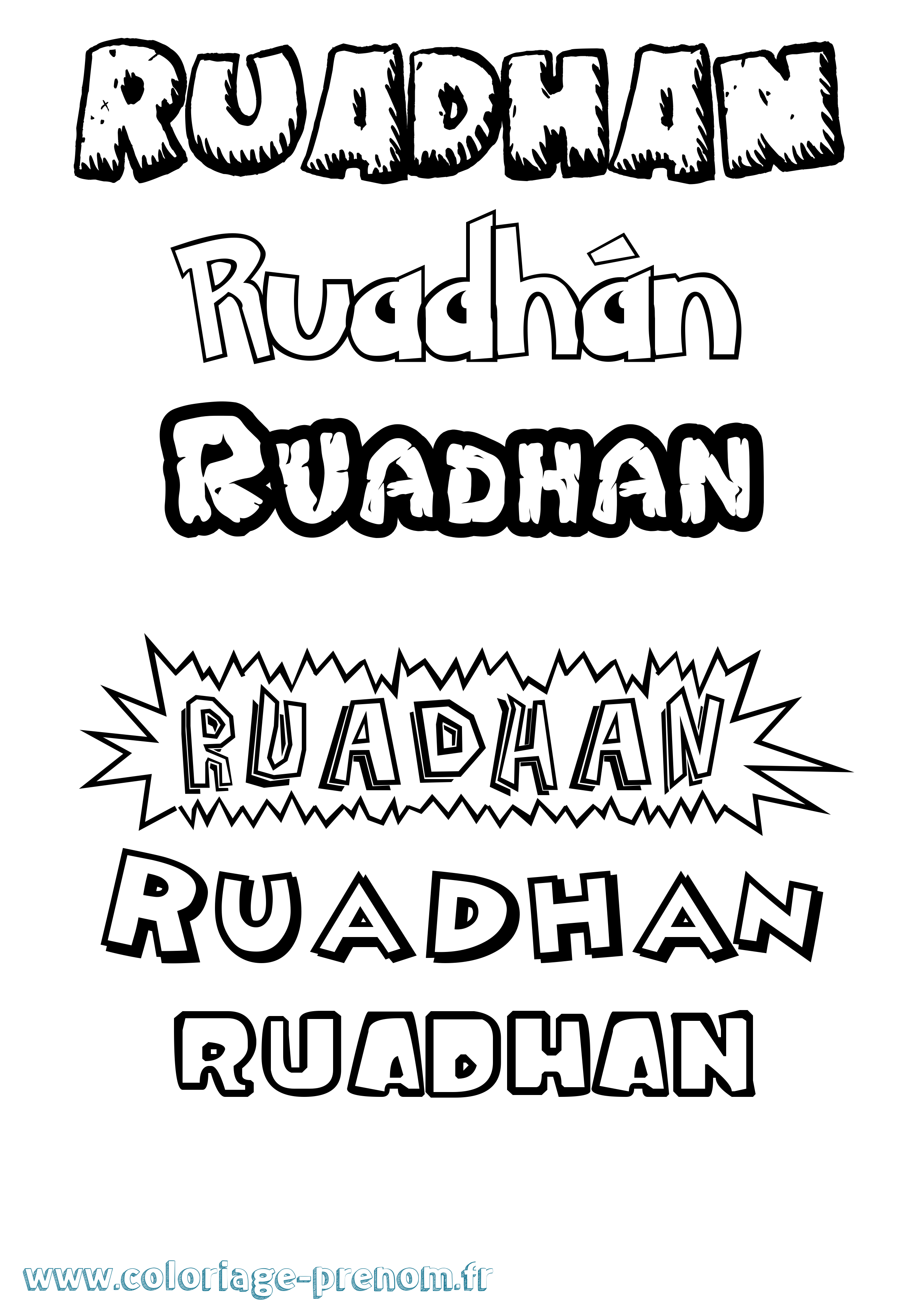 Coloriage Ruadhán Dessin Animé Coloriage prénom Ruadhán Dessin Animé