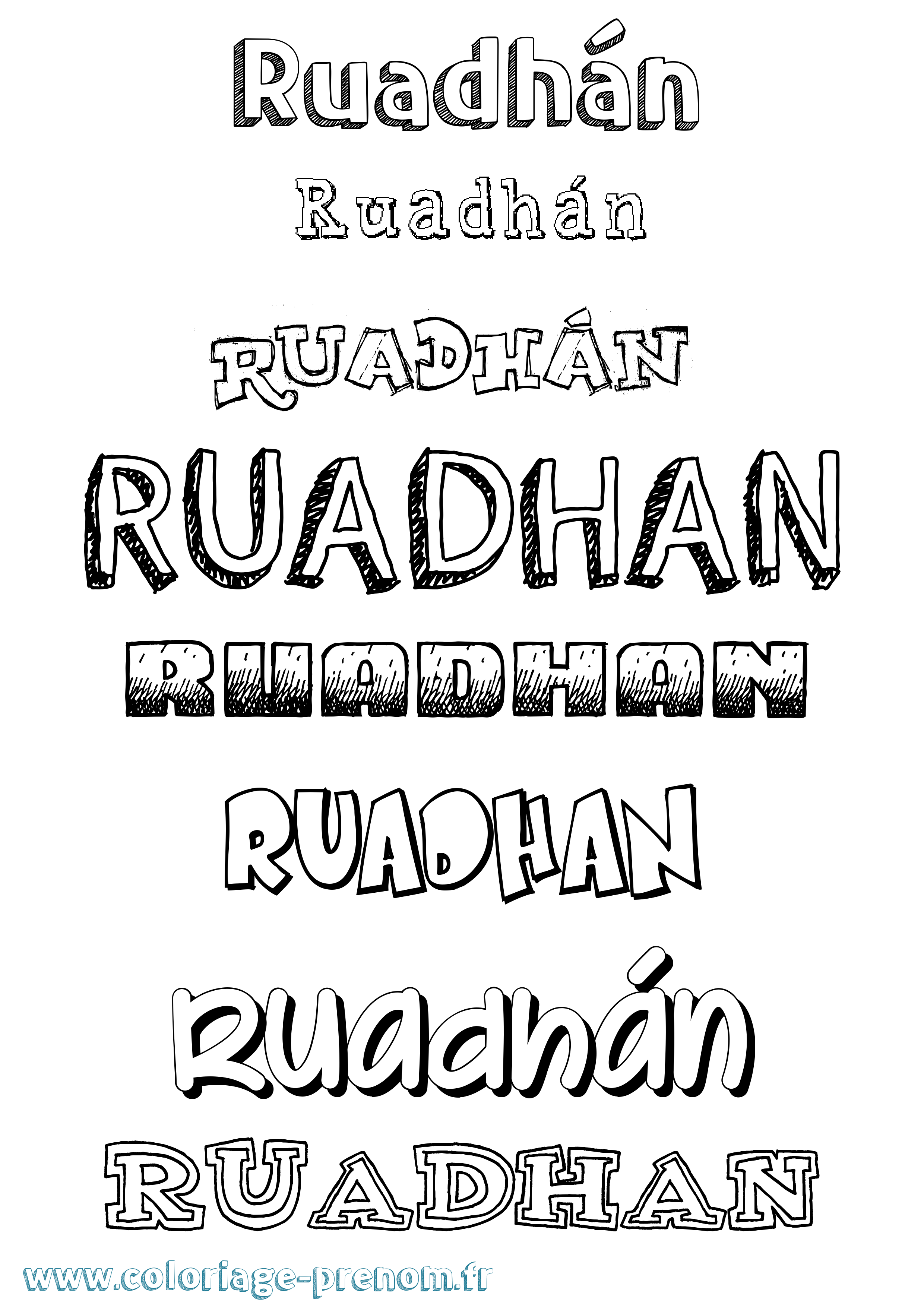 Coloriage Ruadhán Dessiné Coloriage prénom Ruadhán Dessiné