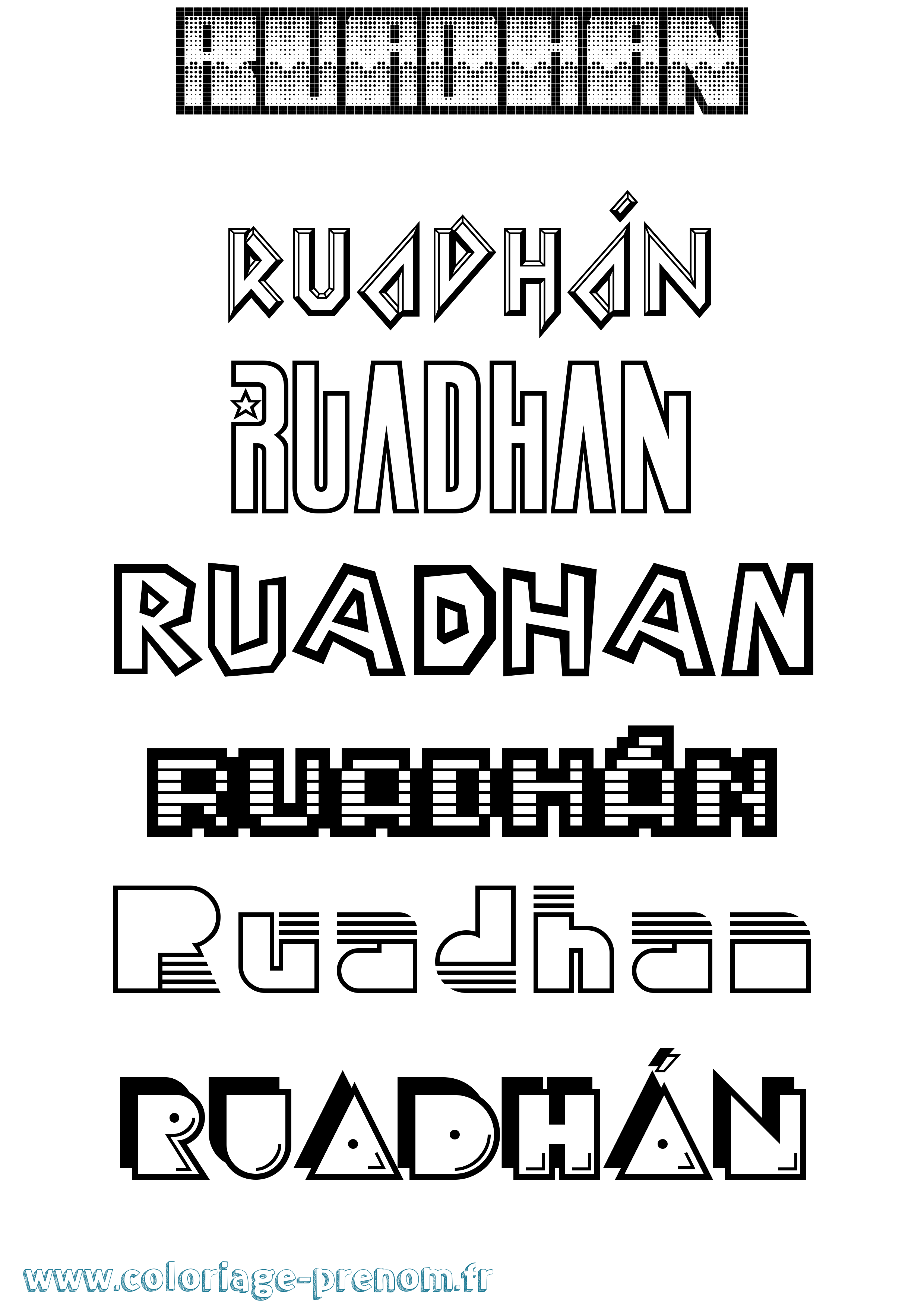 Coloriage Ruadhán Jeux Vidéos Coloriage prénom Ruadhán Jeux Vidéos